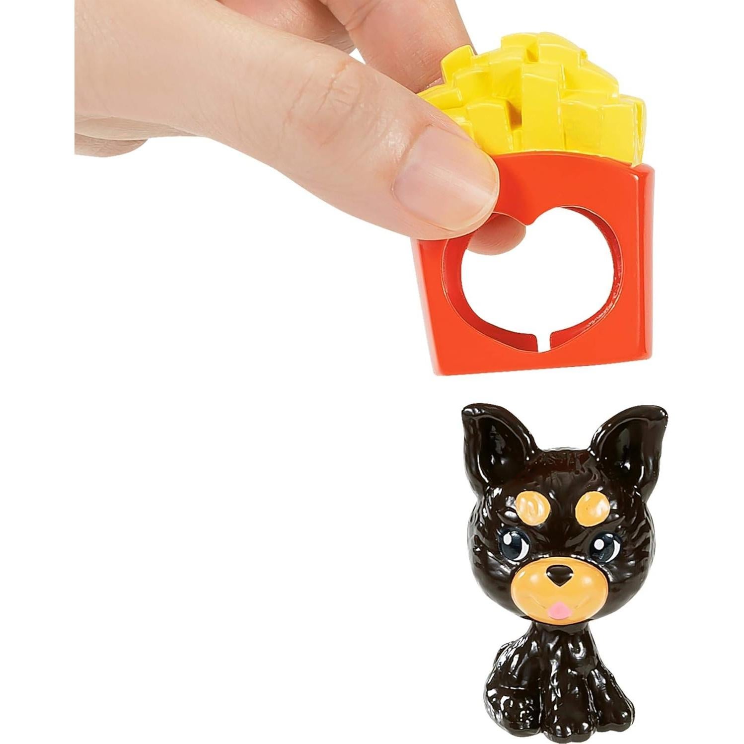 Muñeca Barbie Chelsea disfraz hamburguesa con mascota 15 cm