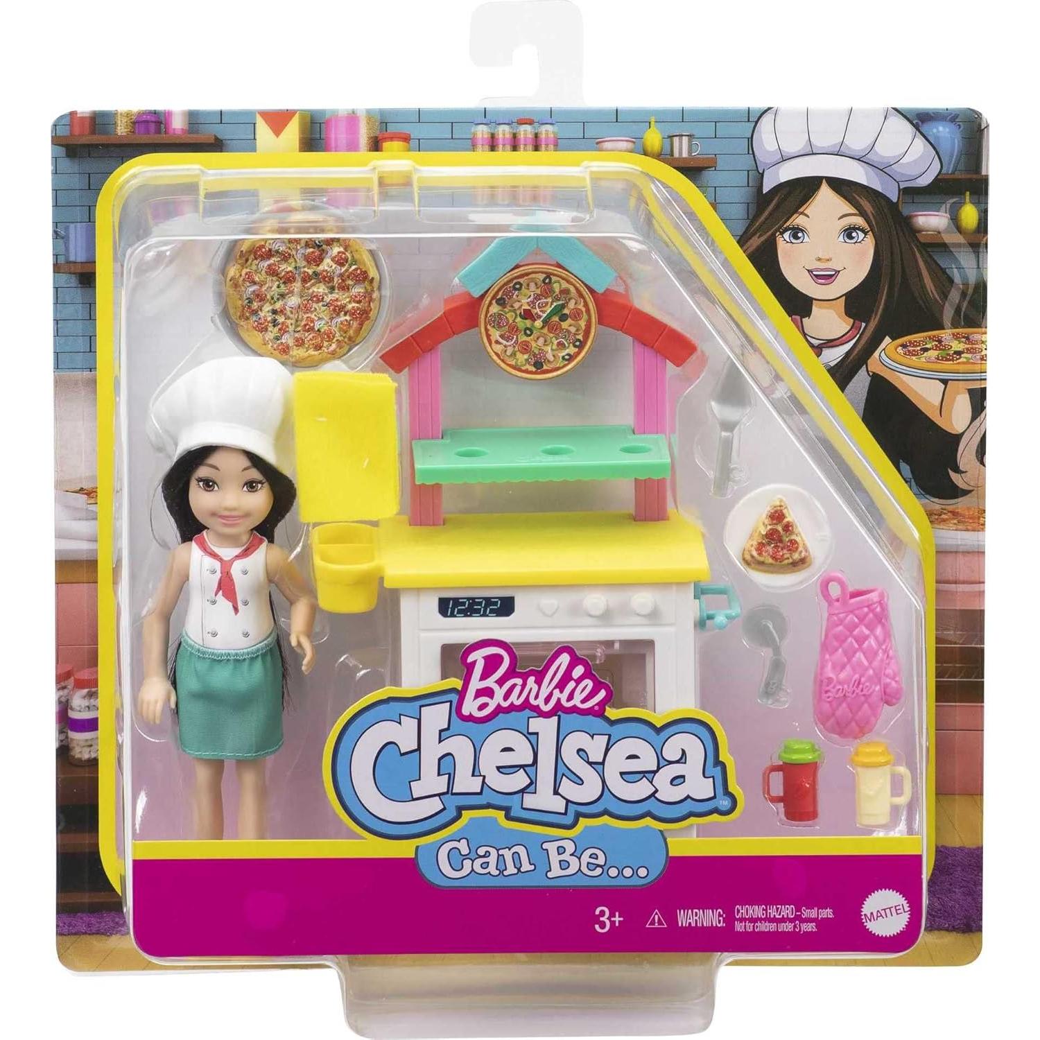 Muñeca Barbie Chelsea Chef de Pizza con Horno y Accesorios
