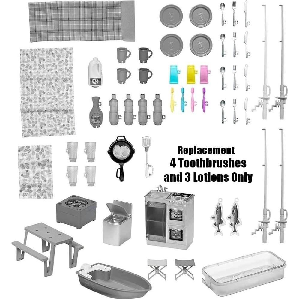 Hojas de Etiquetas y Accesorios Barbie HCD46 - Repuesto Camper