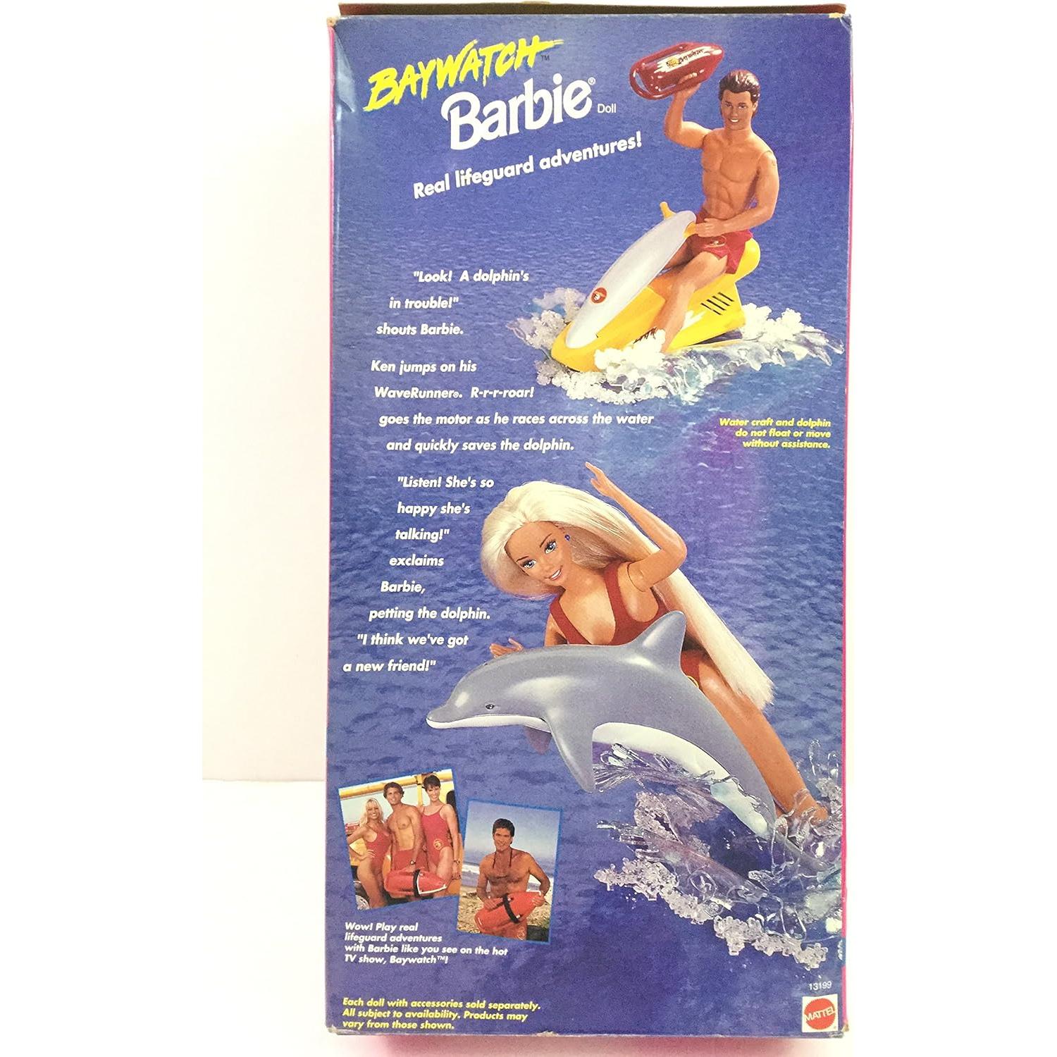 BAYWATCH BARBIE Doll with Dolphin & Accessories 1994