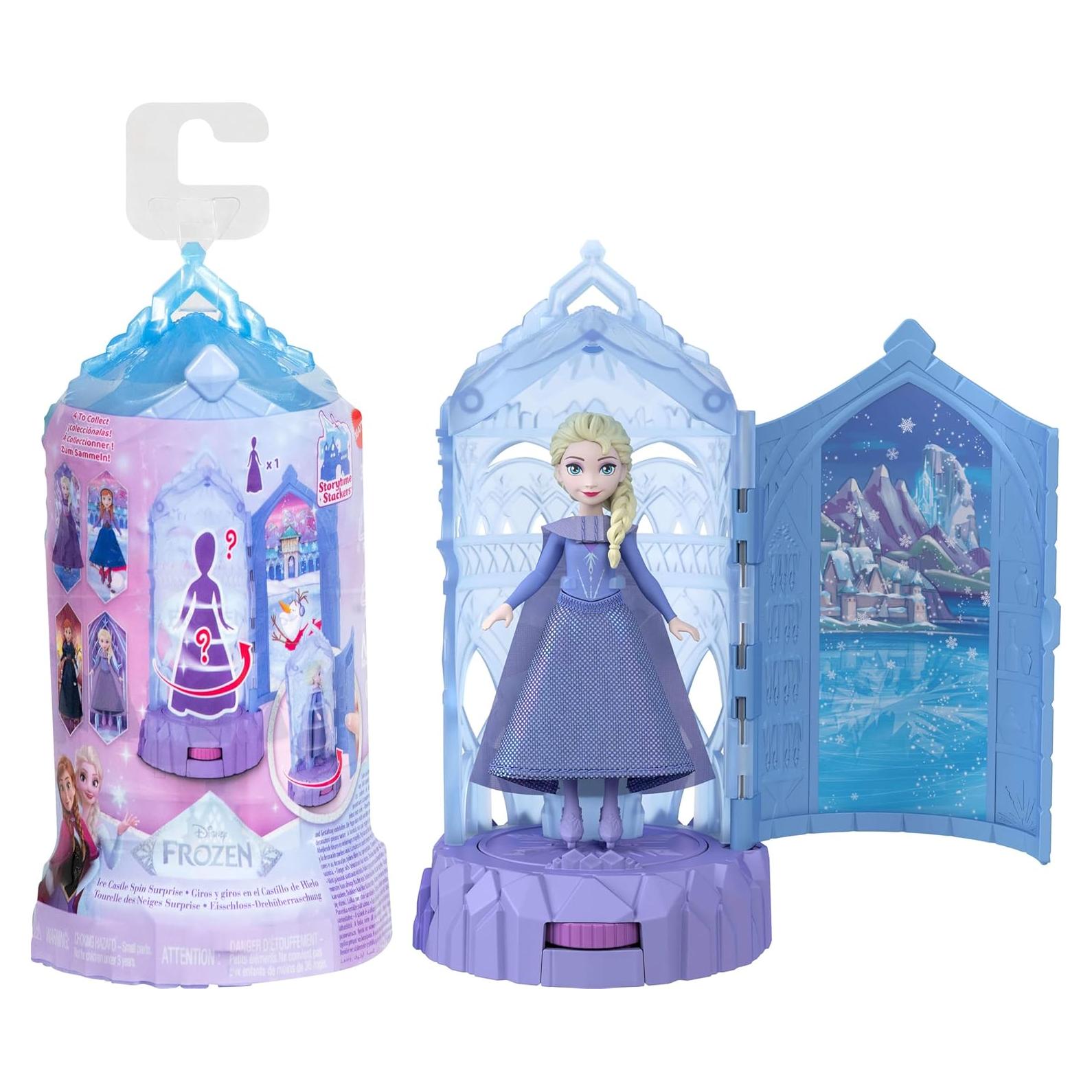 Muñeca pequeña sorpresa Disney Frozen Mattel - Castillo giratorio