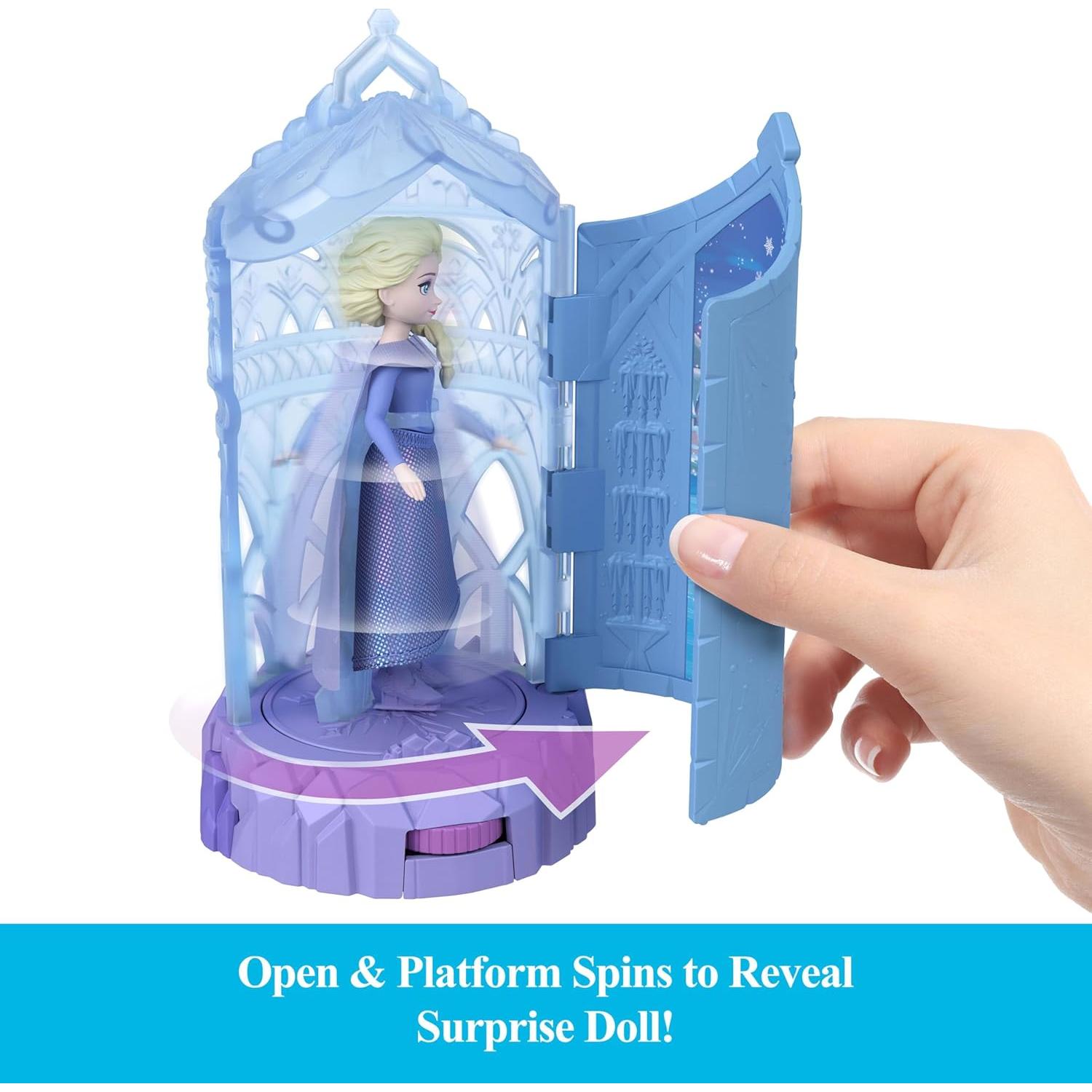 Muñeca pequeña sorpresa Disney Frozen Mattel - Castillo giratorio