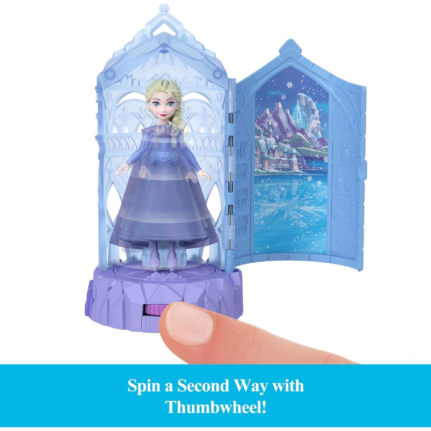Muñeca pequeña sorpresa Disney Frozen Mattel - Castillo giratorio
