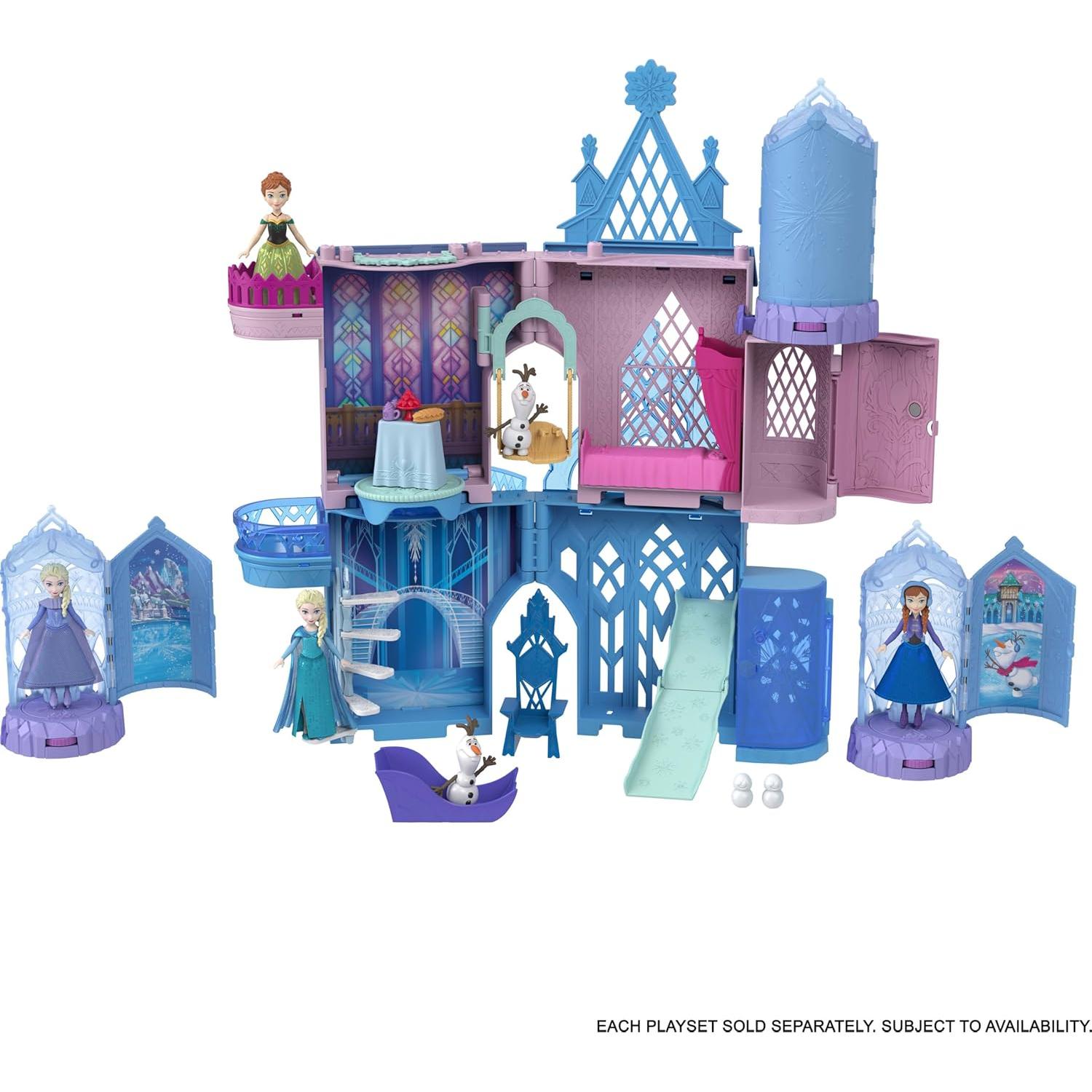 Muñeca pequeña sorpresa Disney Frozen Mattel - Castillo giratorio