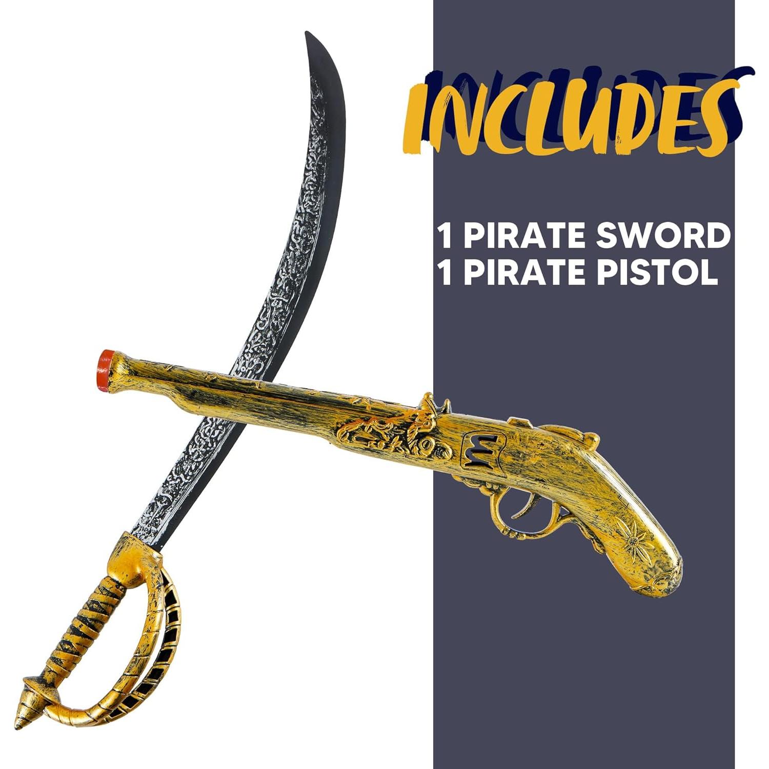 Set Pirata Joyin: Espada 71 cm y Pistolera 40 cm