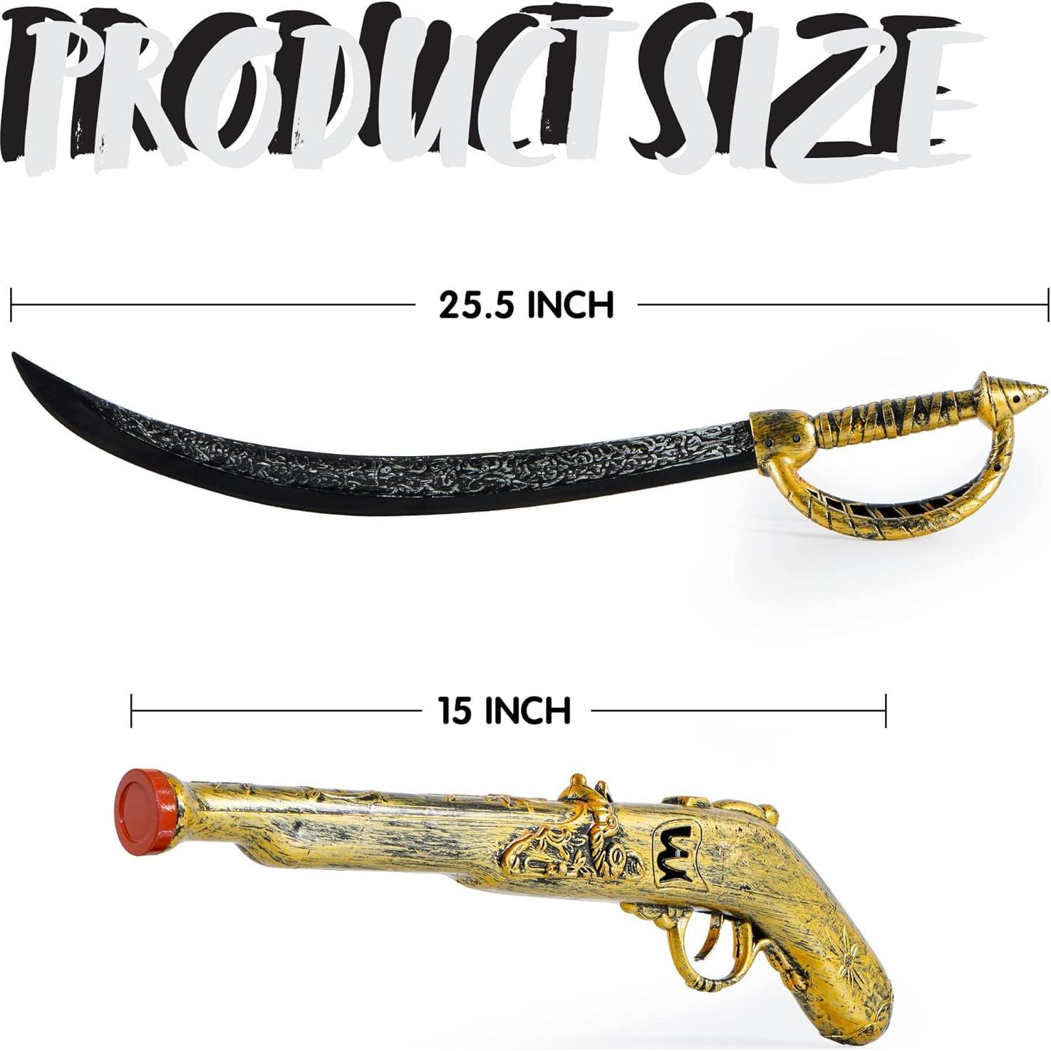 Set Pirata Joyin: Espada 71 cm y Pistolera 40 cm