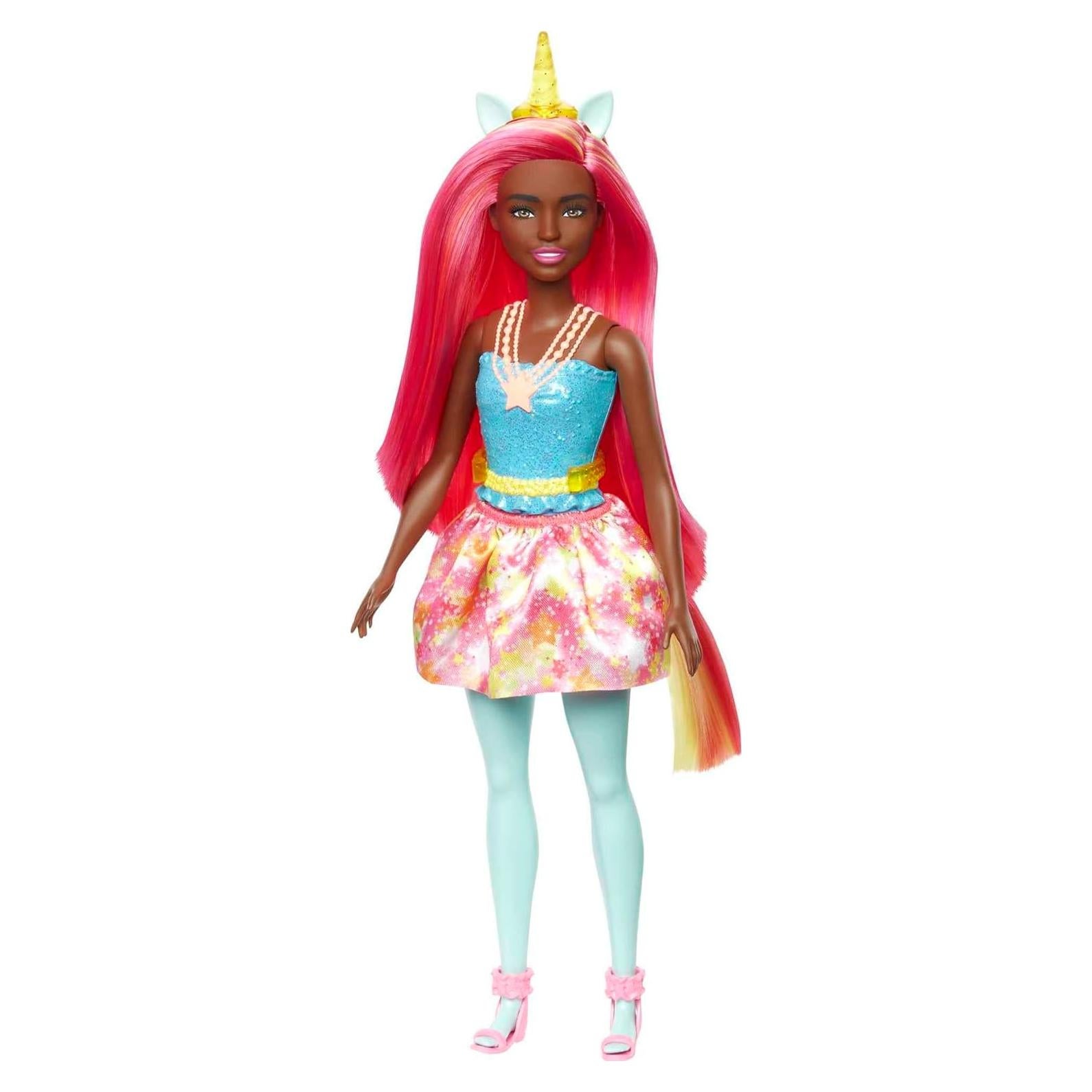Muñeca Barbie Dreamtopia Unicornio con Cabello Rosa y Accesorios