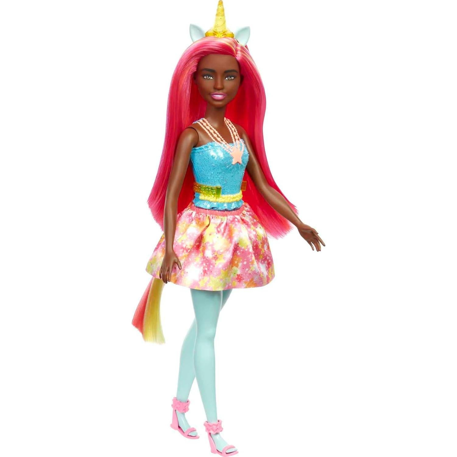 Muñeca Barbie Dreamtopia Unicornio con Cabello Rosa y Accesorios