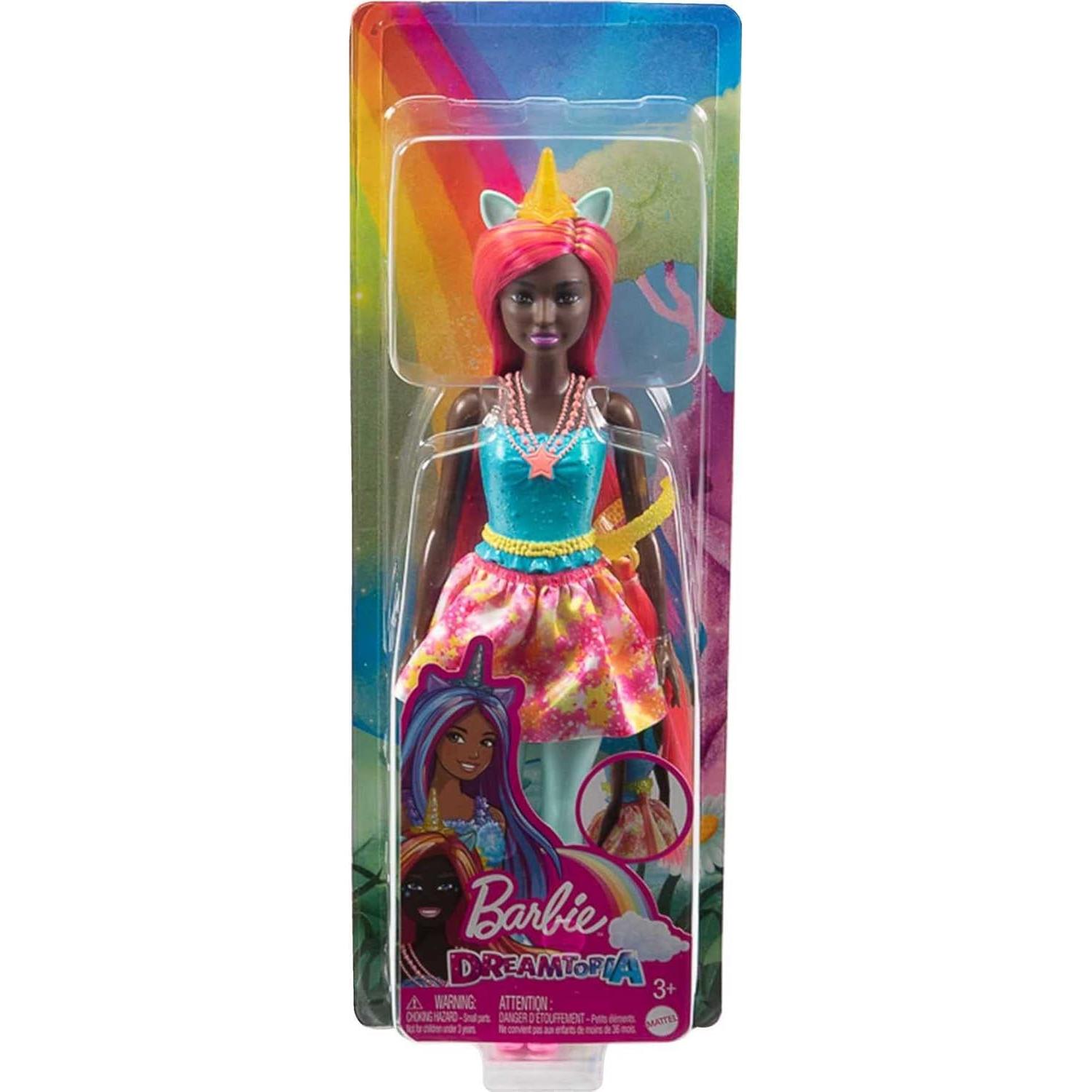 Muñeca Barbie Dreamtopia Unicornio con Cabello Rosa y Accesorios