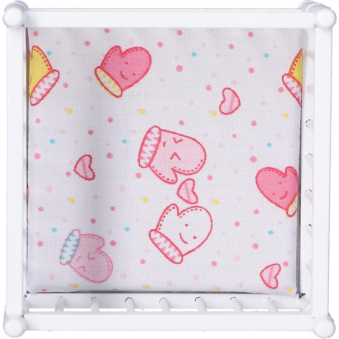 Cama de Bebé de Madera Fippkargo 1:12 con Colchón Blanca