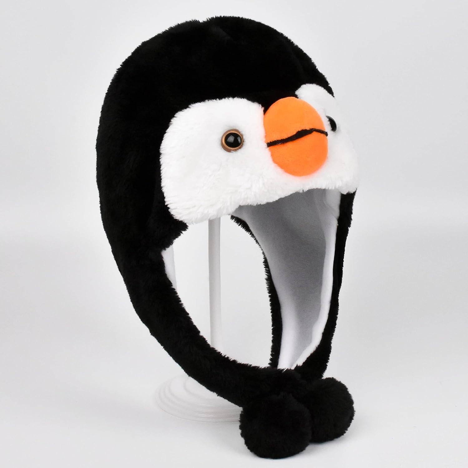 Sombrero de Peluche Pingüino Unisex para Adultos y Niños