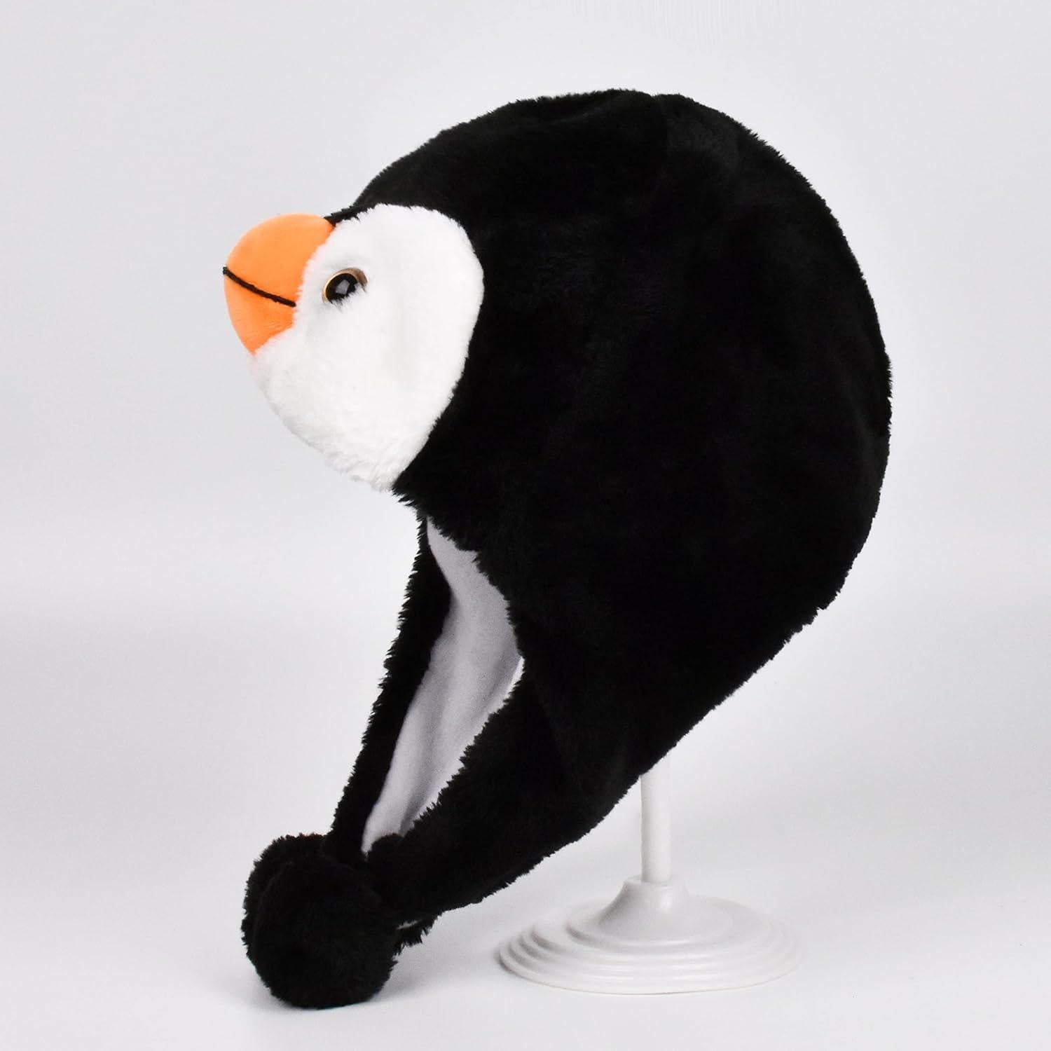 Sombrero de Peluche Pingüino Unisex para Adultos y Niños