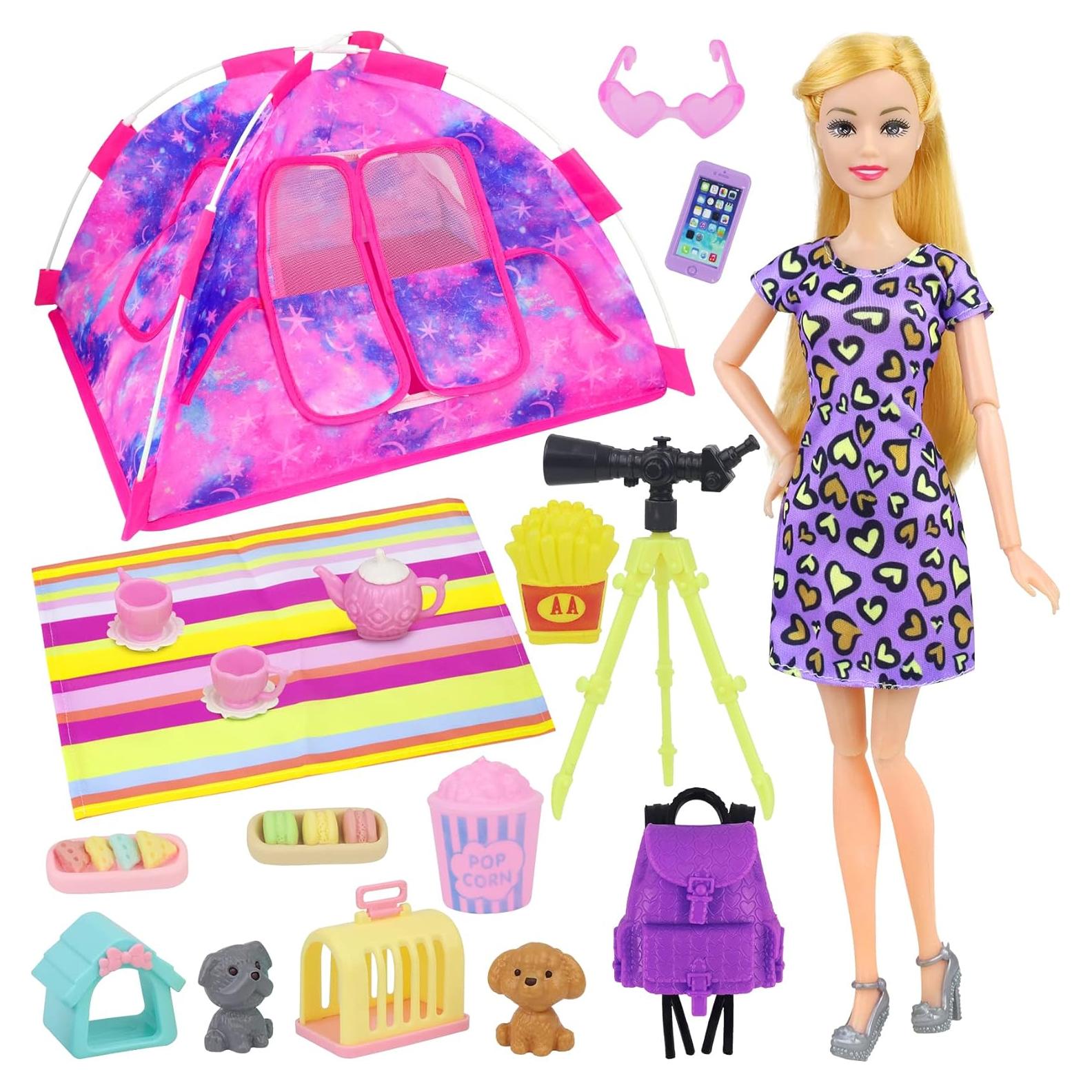 Conjunto de Camping para Muñecas K.T. Fancy 18 Piezas