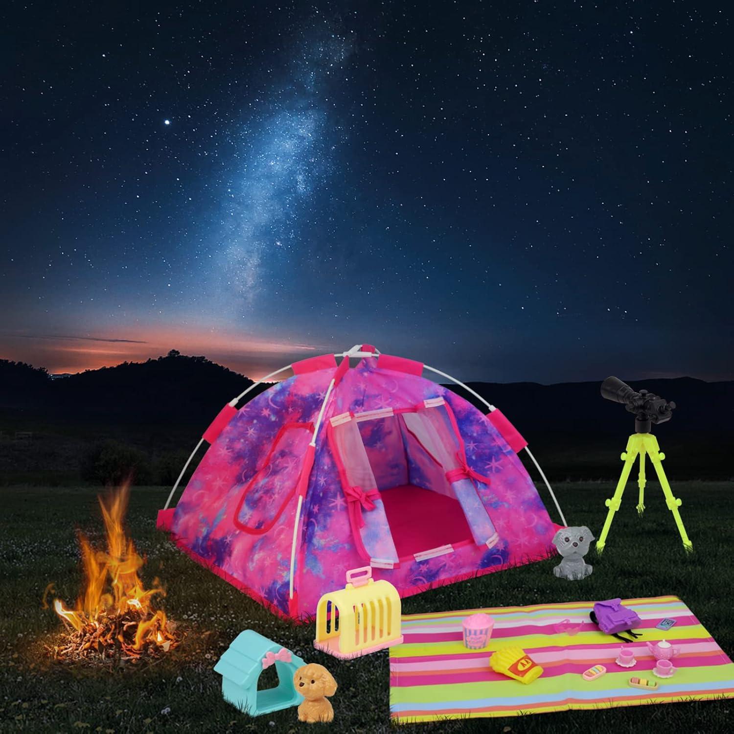 Conjunto de Camping para Muñecas K.T. Fancy 18 Piezas