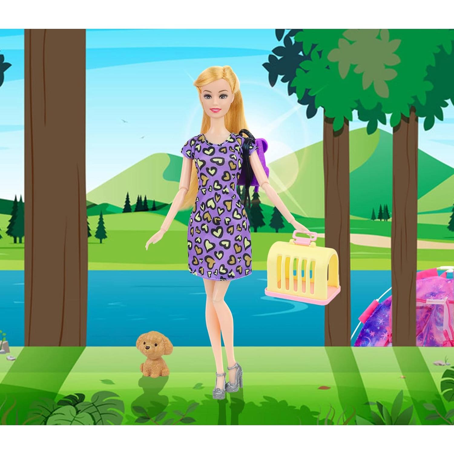 Conjunto de Camping para Muñecas K.T. Fancy 18 Piezas