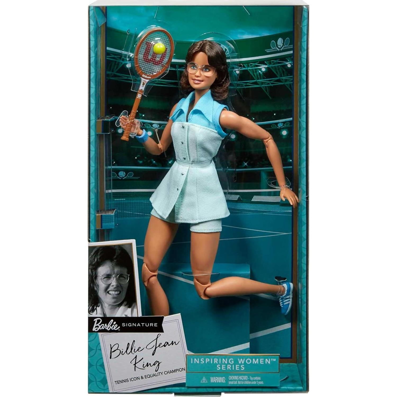 Muñeca Barbie Billie Jean King Coleccionable 30 cm Tenis