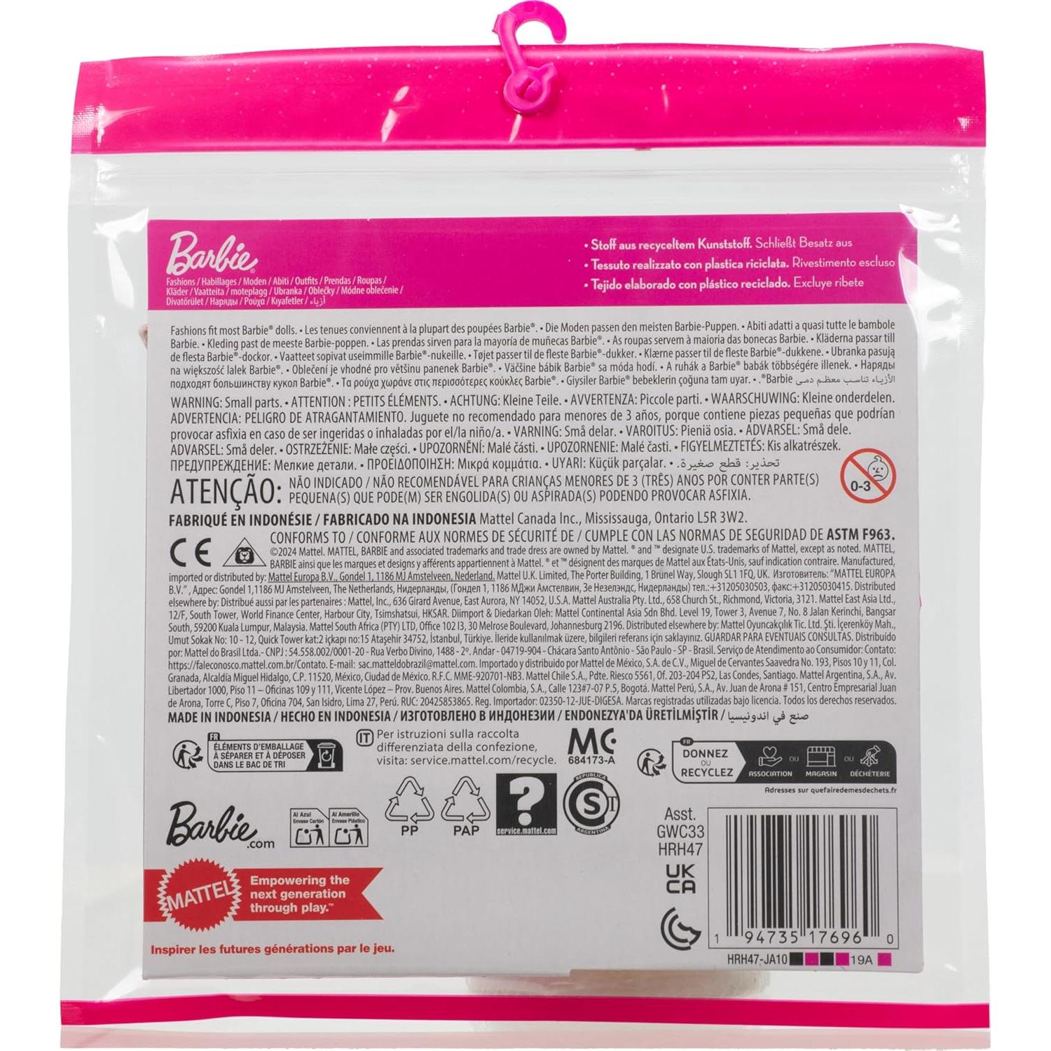 Conjunto de Ropa Barbie y Ken - Moda Cereza con Accesorios