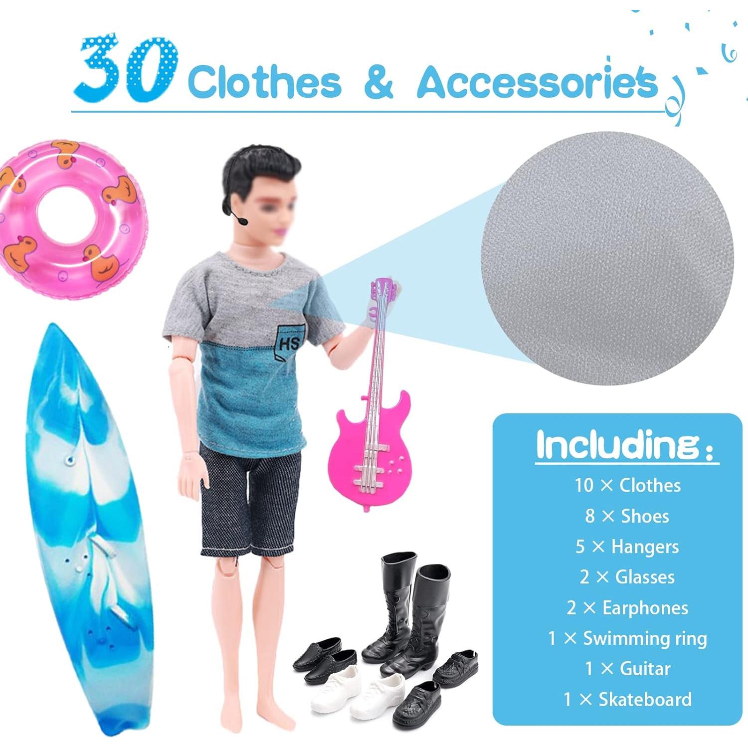 33 Piezas Ropa y Accesorios para Muñecas 30 cm Carreuty