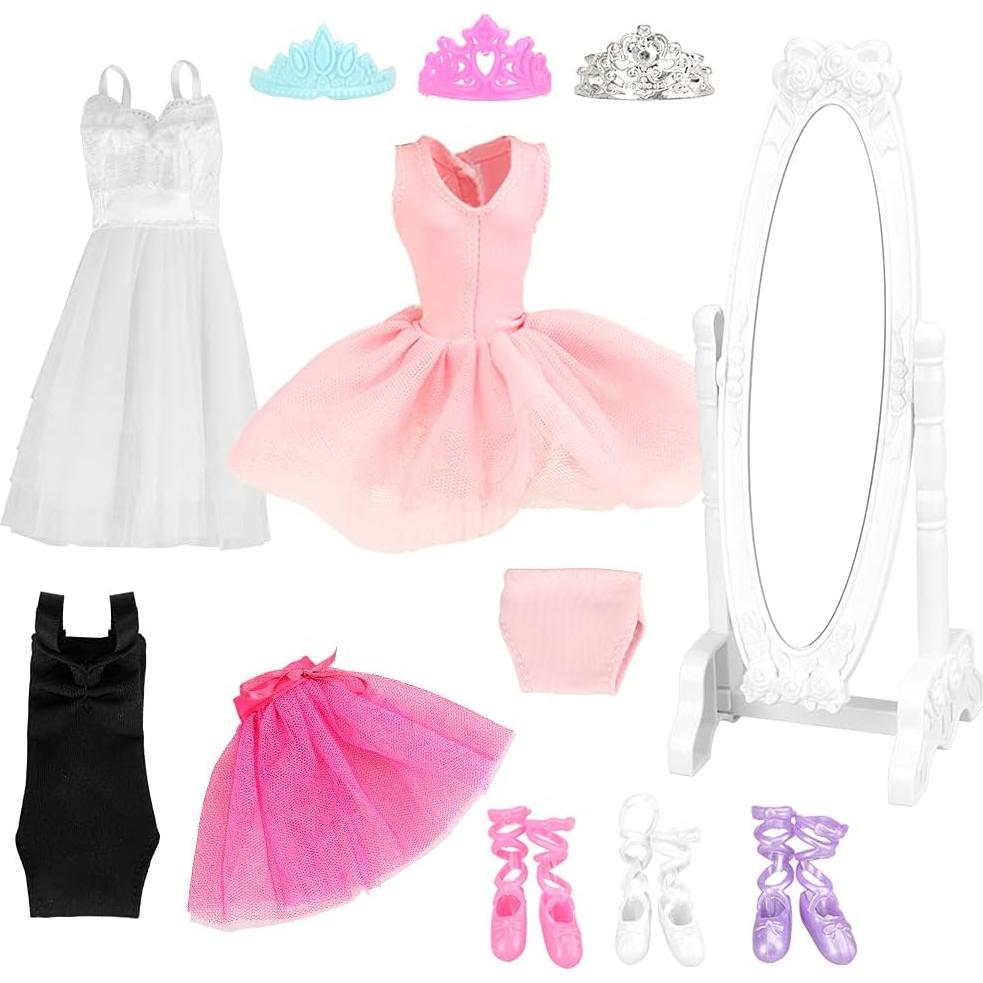 Conjuntos de Ropa de Muñeca Bailarina BARWA - 3 Trajes y Accesorios