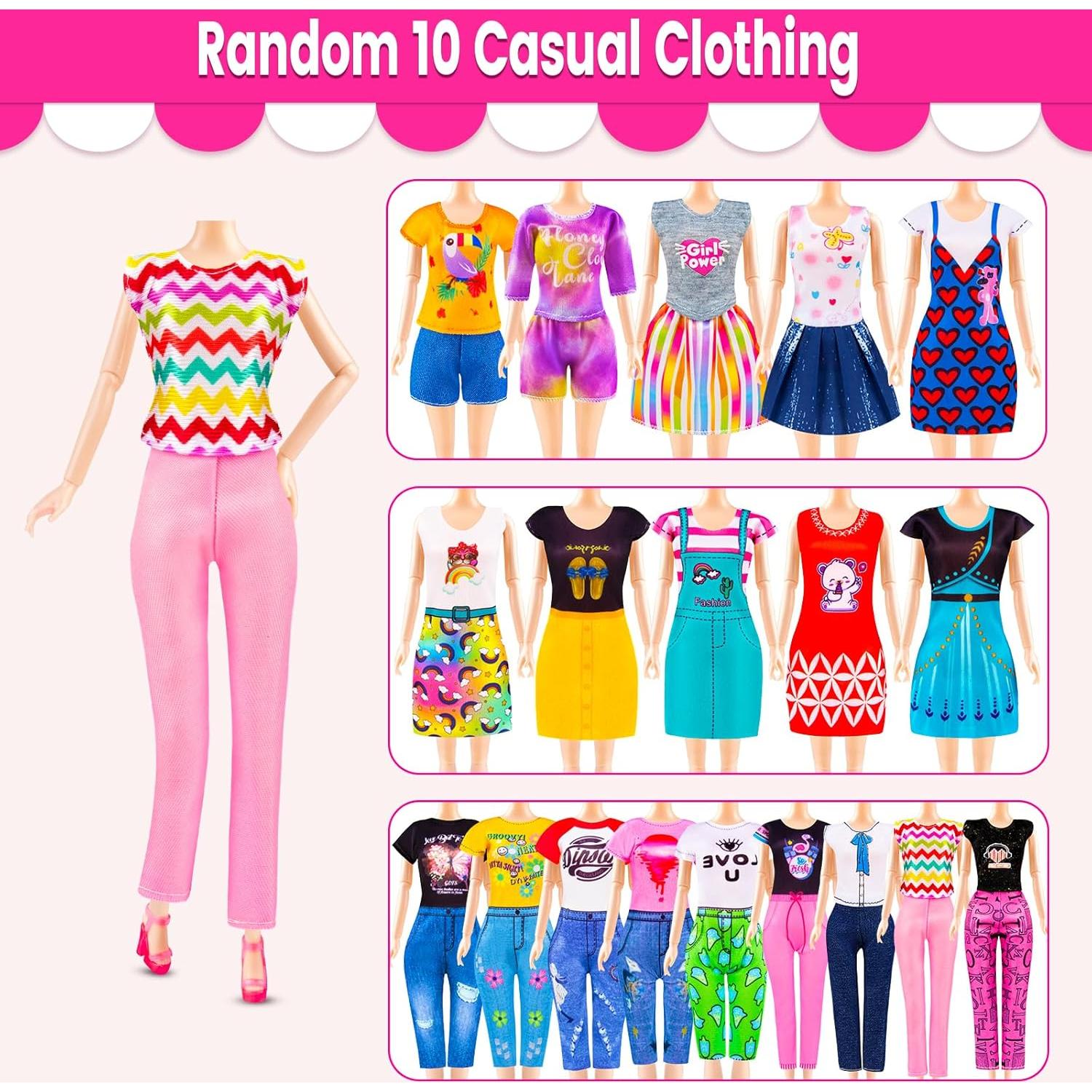 Set de Ropa de Muñeca 110 Pcs TQRAZ - Vestidos y Accesorios