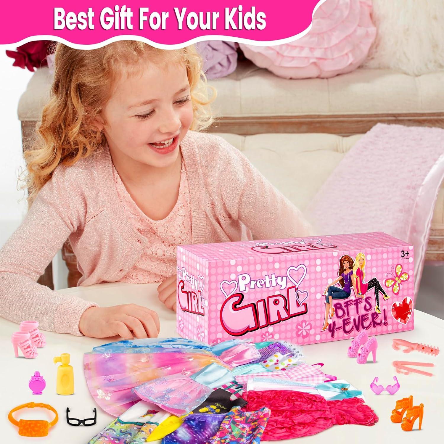 Set de Ropa de Muñeca 110 Pcs TQRAZ - Vestidos y Accesorios