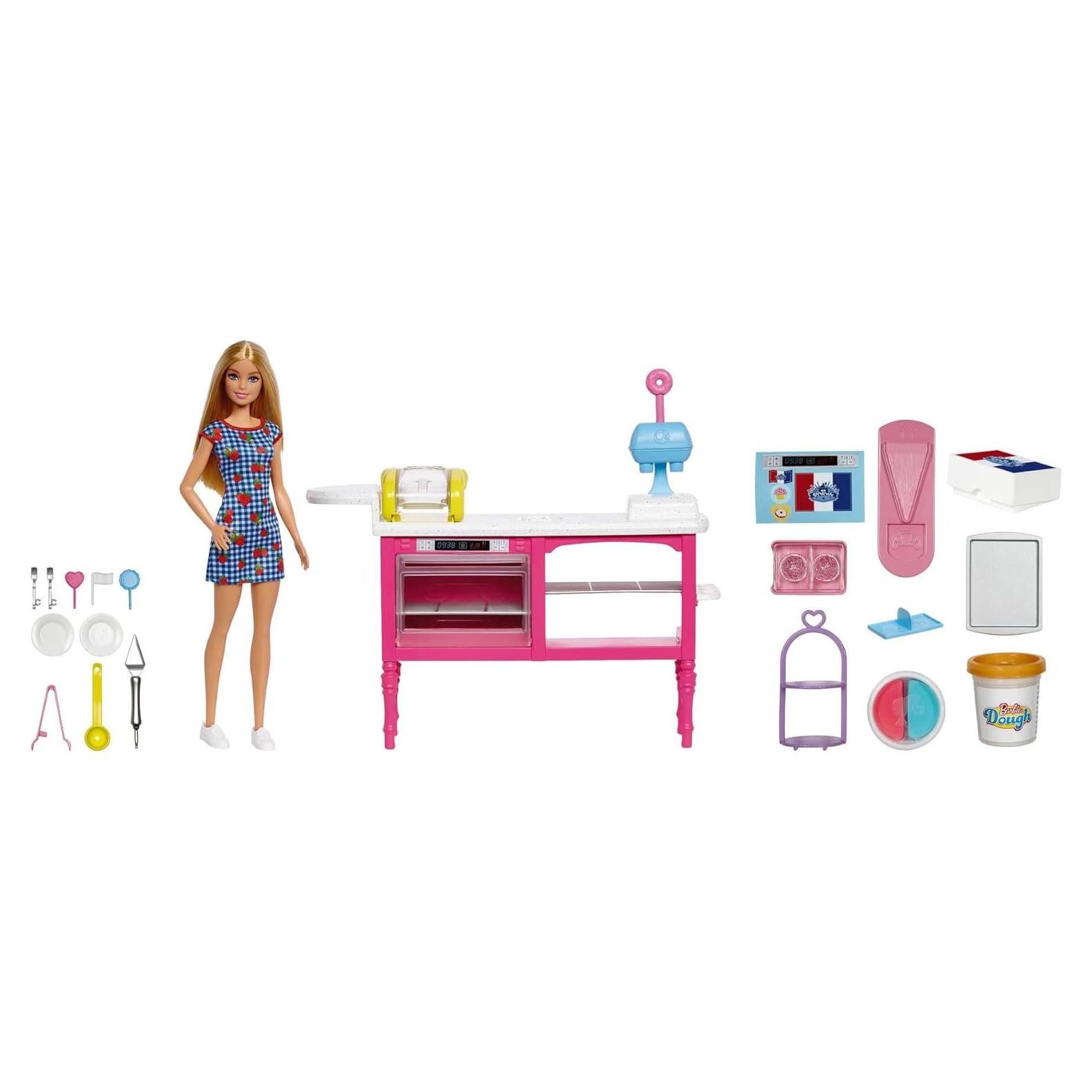 Set de Juego Barbie Cafetería Malibu con Muñeca y 18 Accesorios