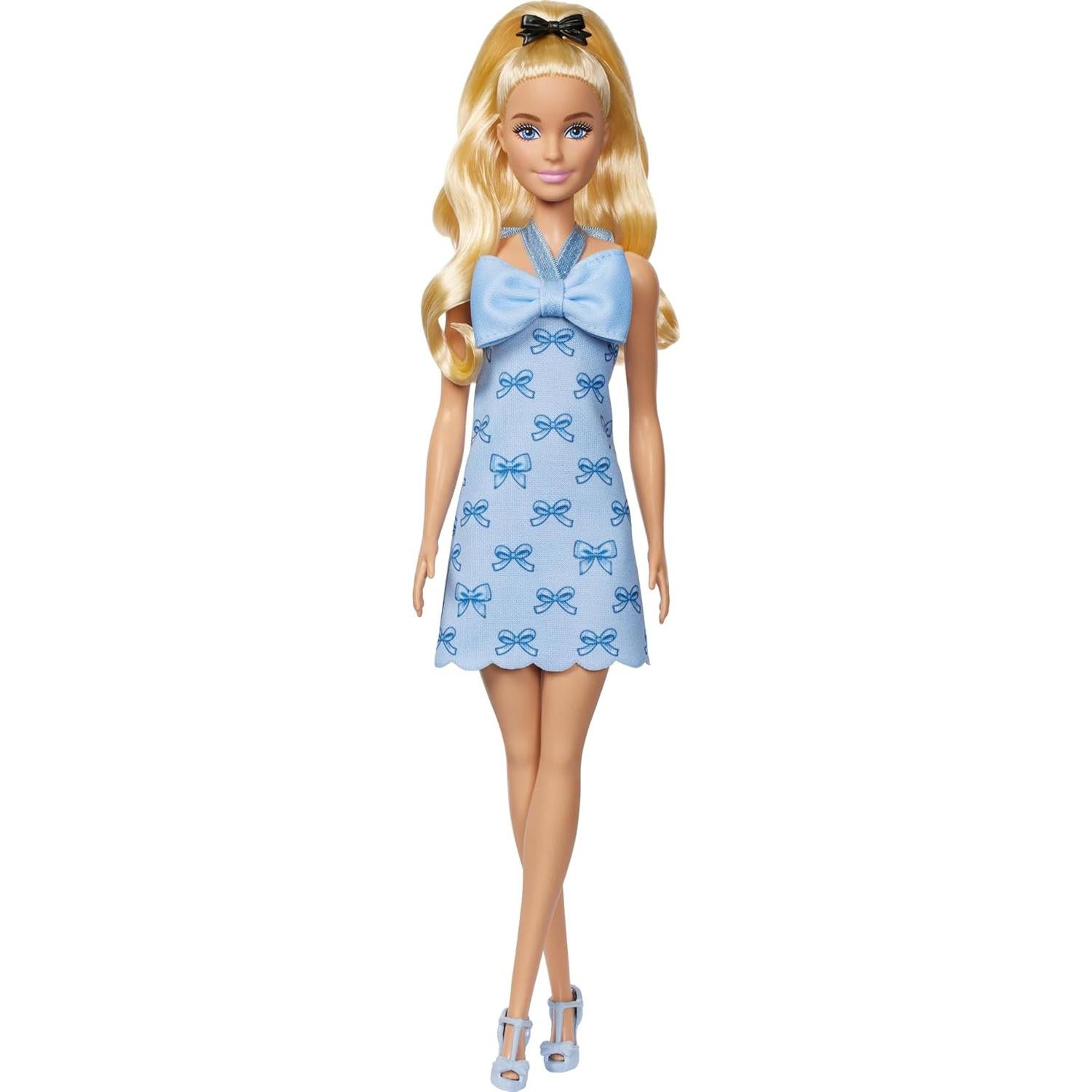 Muñeca Barbie Fashionistas #237 con vestido halter azul