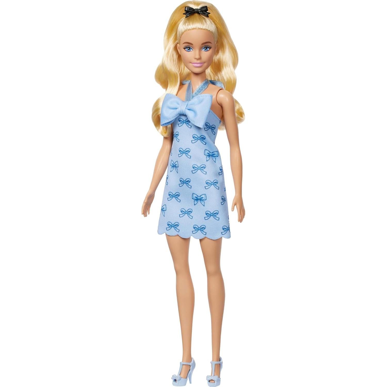 Muñeca Barbie Fashionistas #237 con vestido halter azul