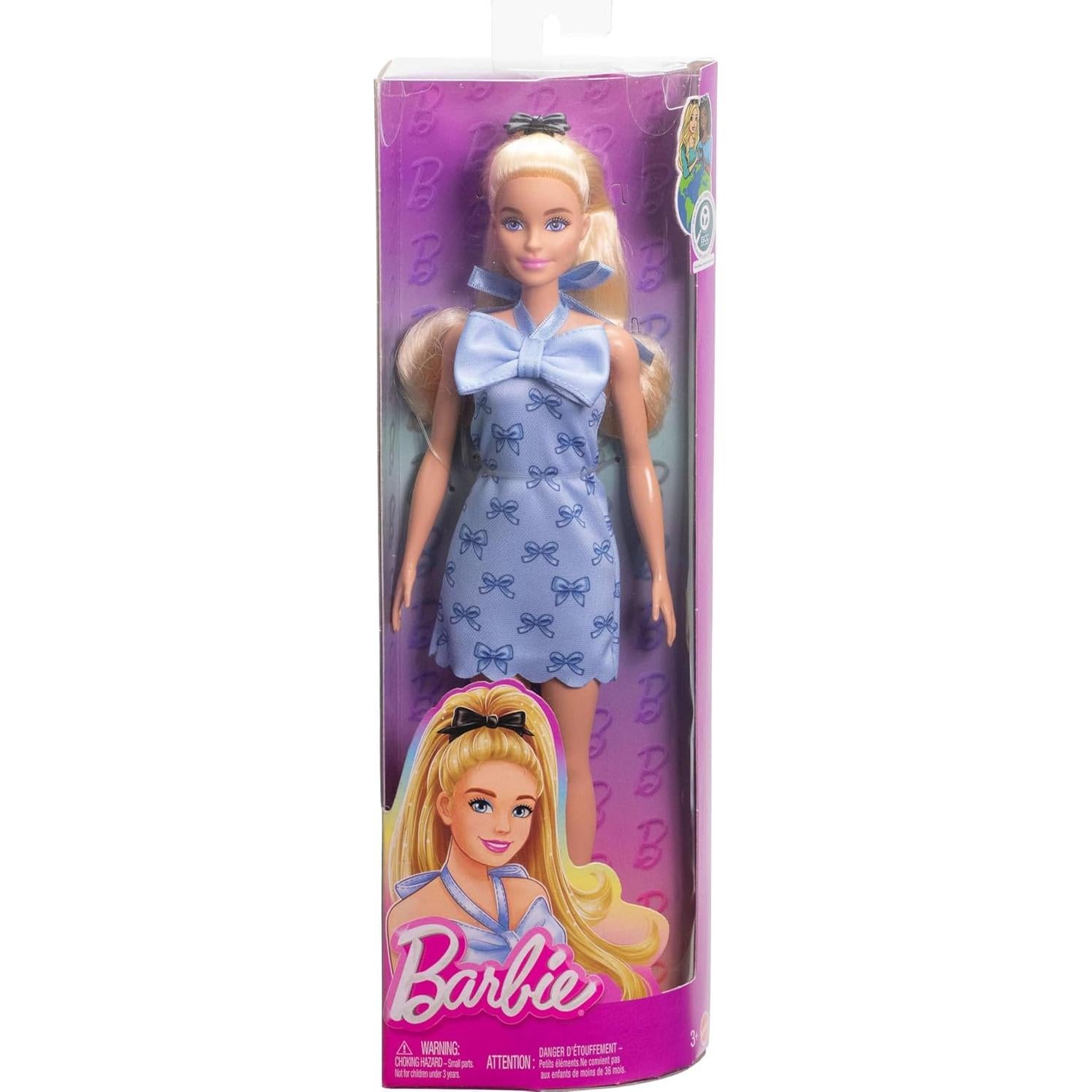 Muñeca Barbie Fashionistas #237 con vestido halter azul