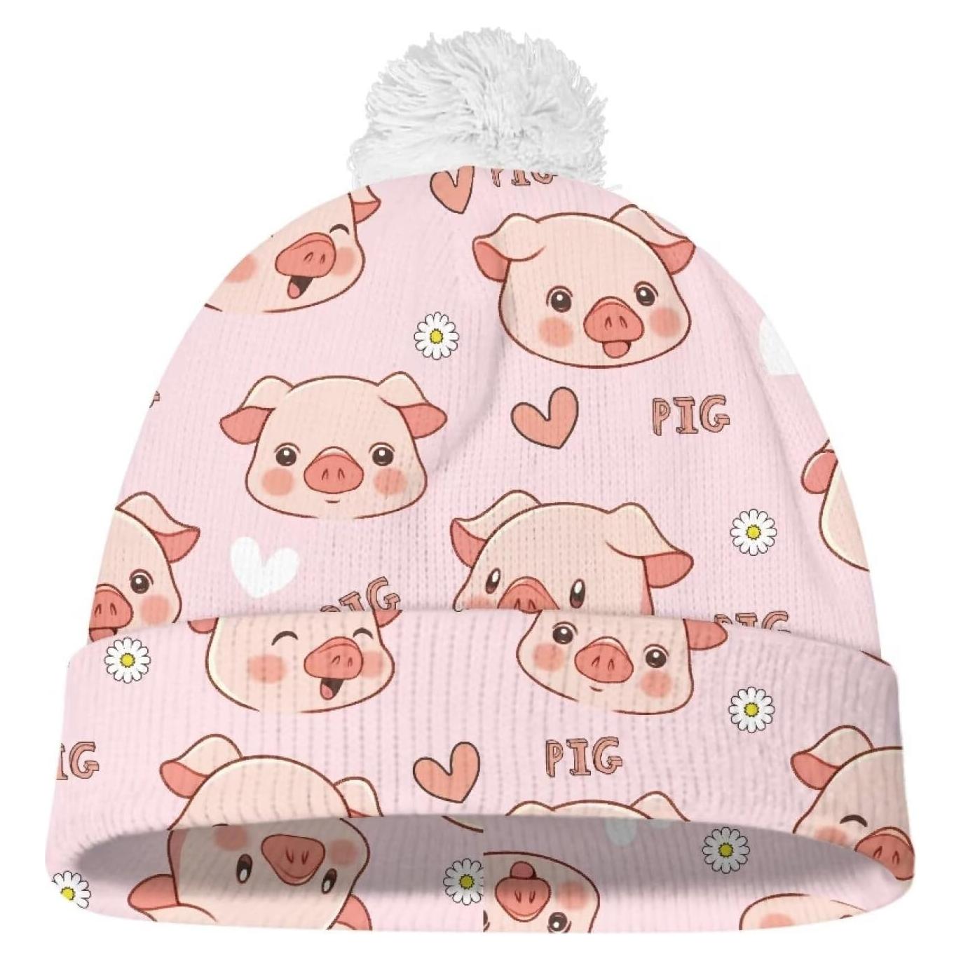 Gorro de Invierno para Bebés Yruonazao con Pompon - Cerdo Lindo