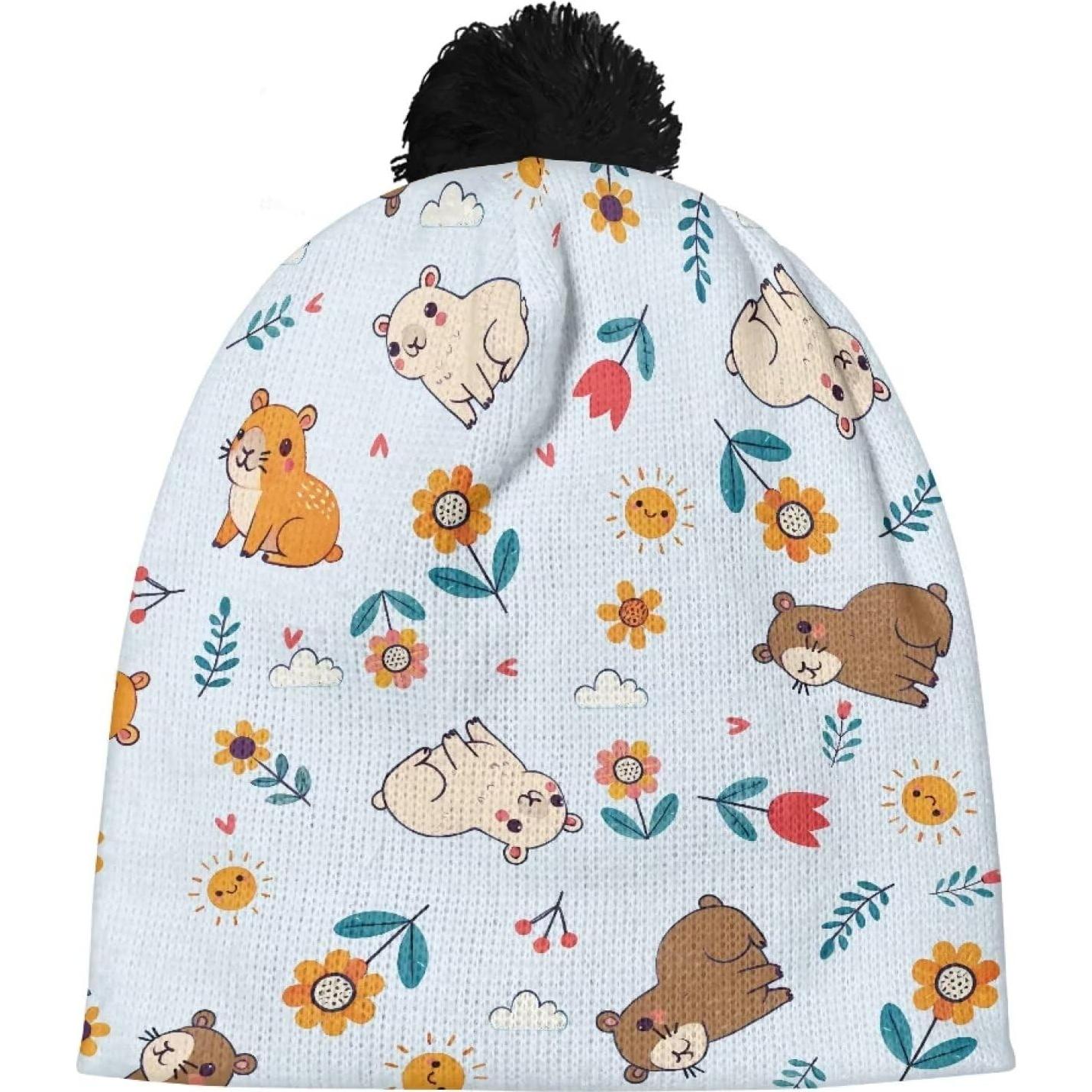 Gorro de Invierno para Niños Yruonazao con Pom-Pom Azul