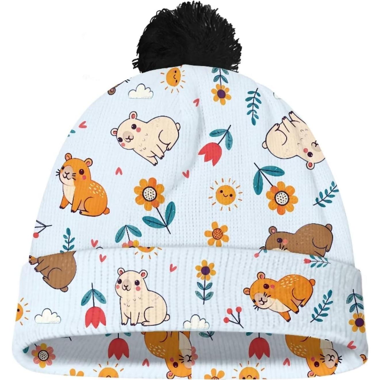 Gorro de Invierno para Niños Yruonazao con Pom-Pom Azul