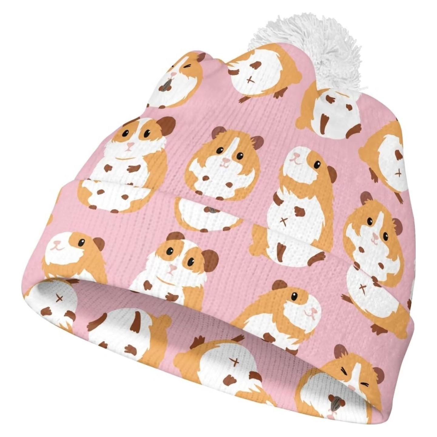 Gorro de invierno para bebés y niños con pompon blanco - 100% poliéster