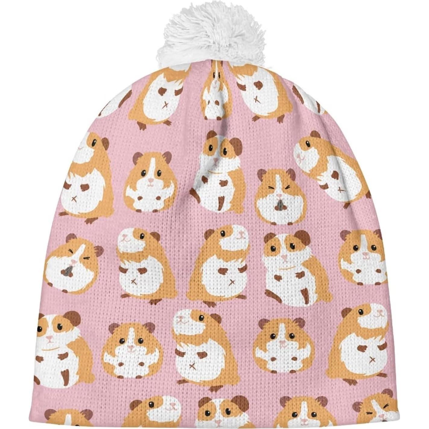 Gorro de invierno para bebés y niños con pompon blanco - 100% poliéster