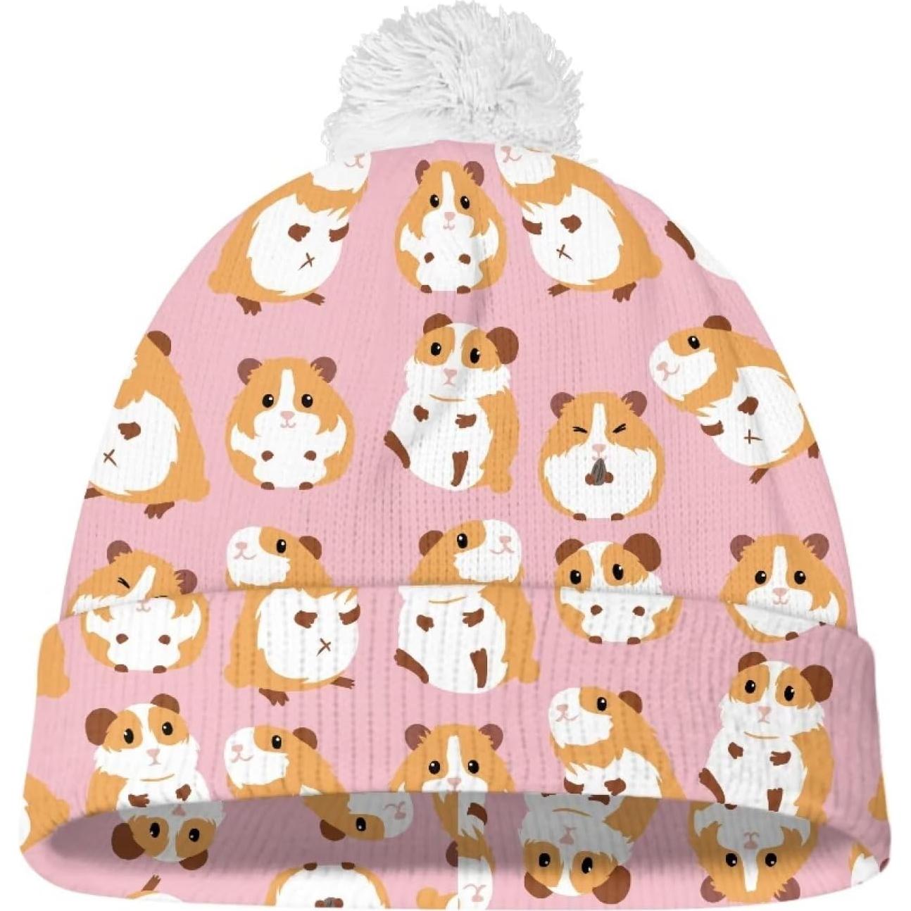 Gorro de invierno para bebés y niños con pompon blanco - 100% poliéster