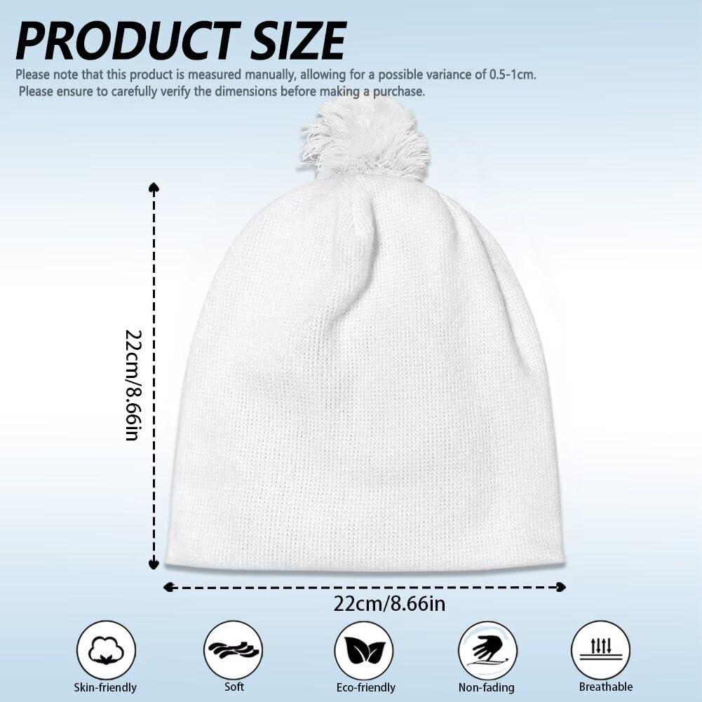 Gorro de invierno para bebés y niños con pompon blanco - 100% poliéster