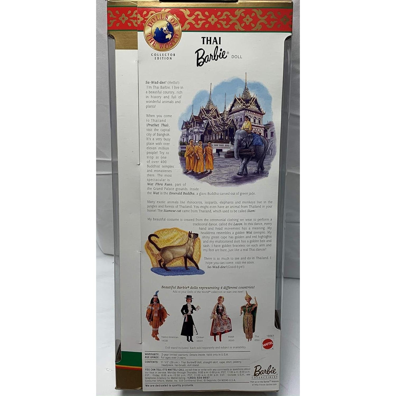 Muñeca Barbie Tailandesa 1997 Edición Coleccionista 30 cm