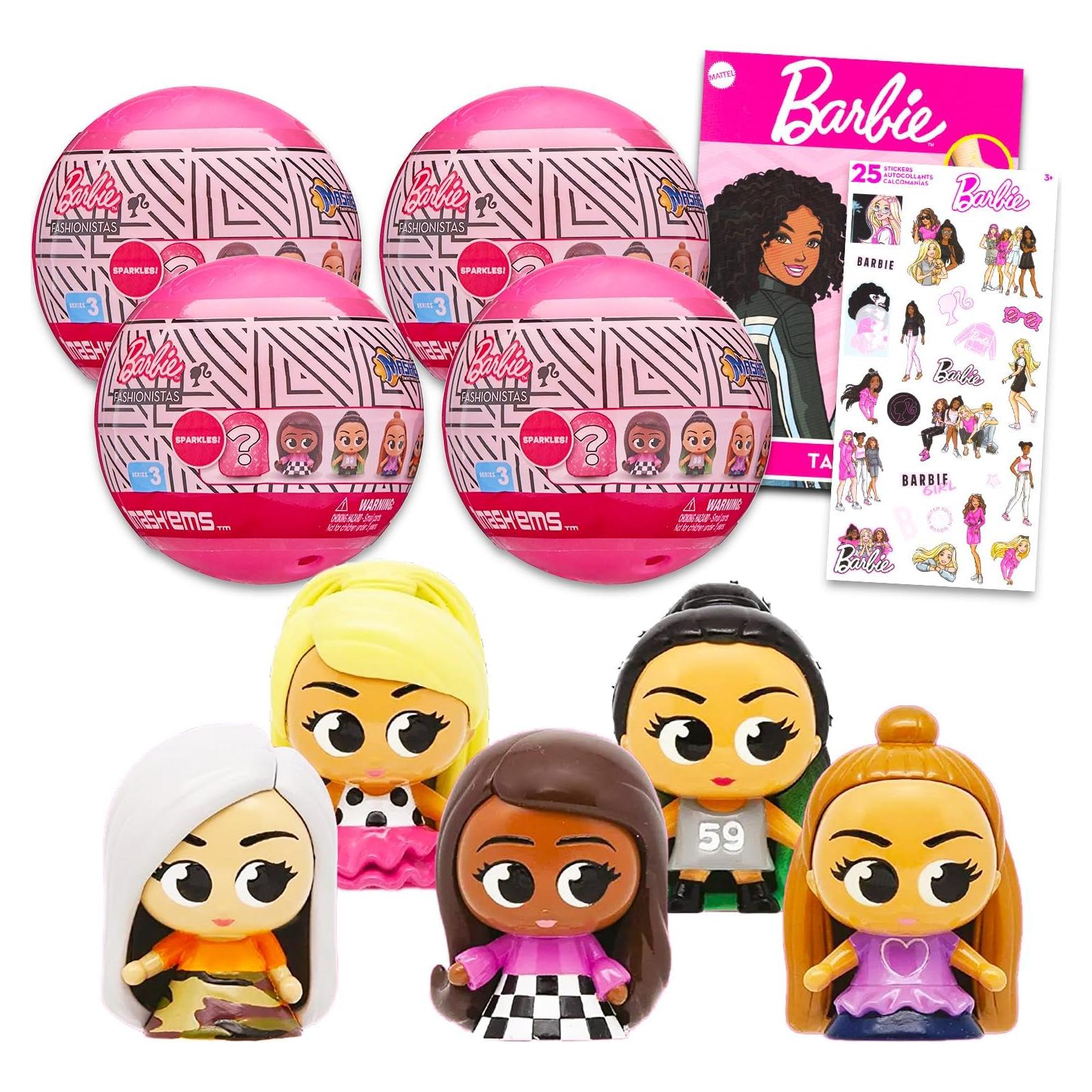 Barbie MashEms Paquete de 4 Juguetes Misteriosos para Niñas