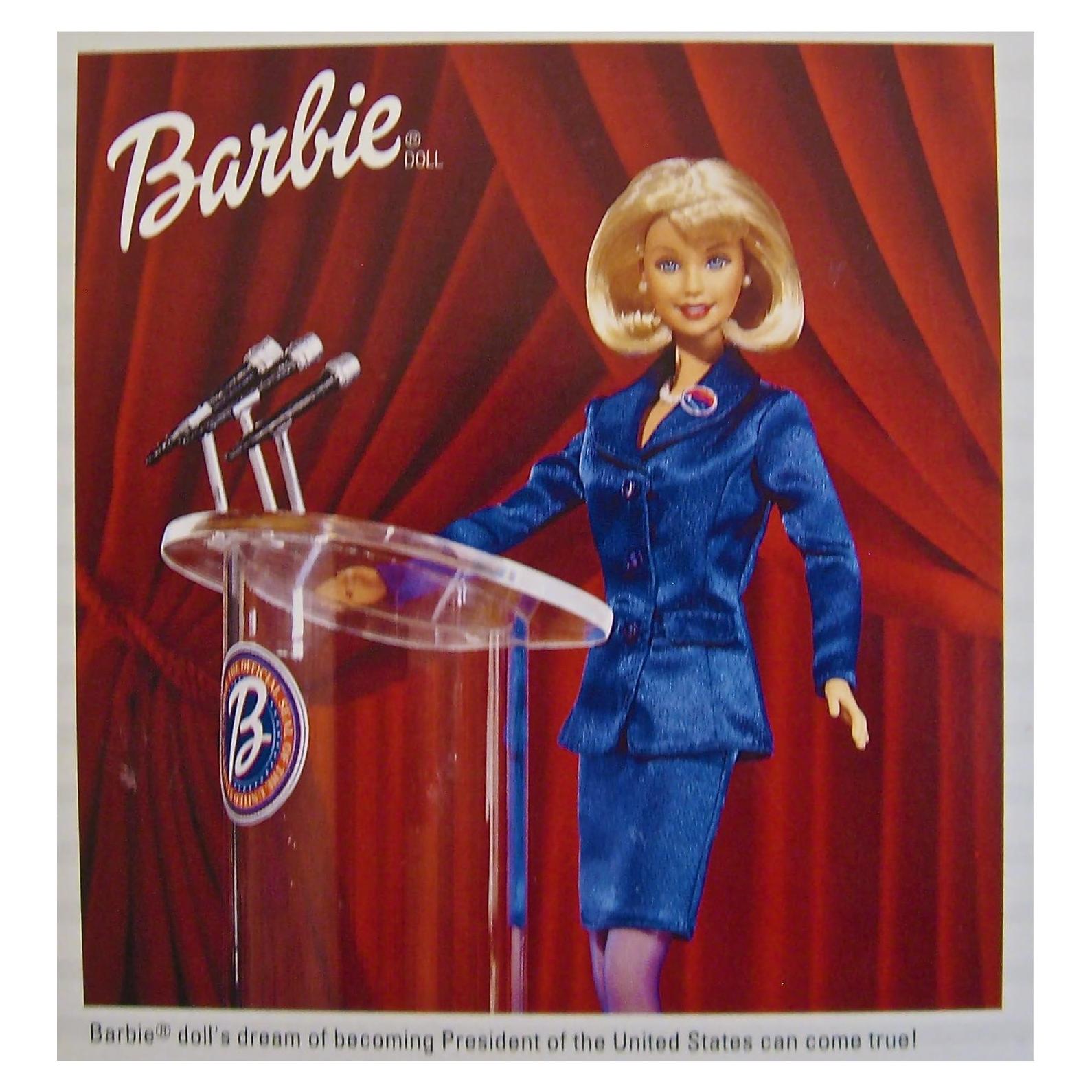 Muñeca Barbie Candidata a Presidenta 2000 con 2 Outfits