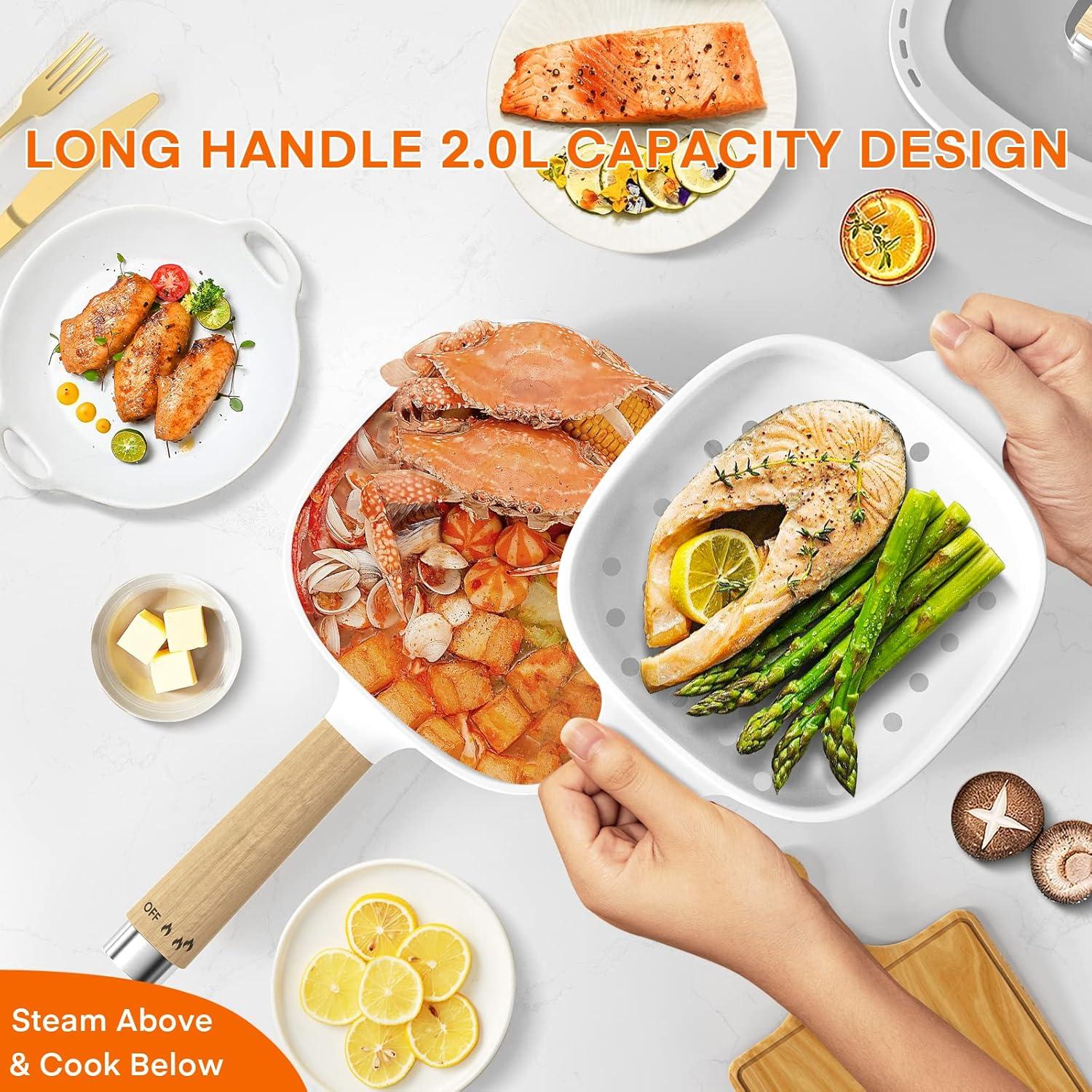 Olla Caliente Eléctrica Audecook 2L con Vaporera 20cm