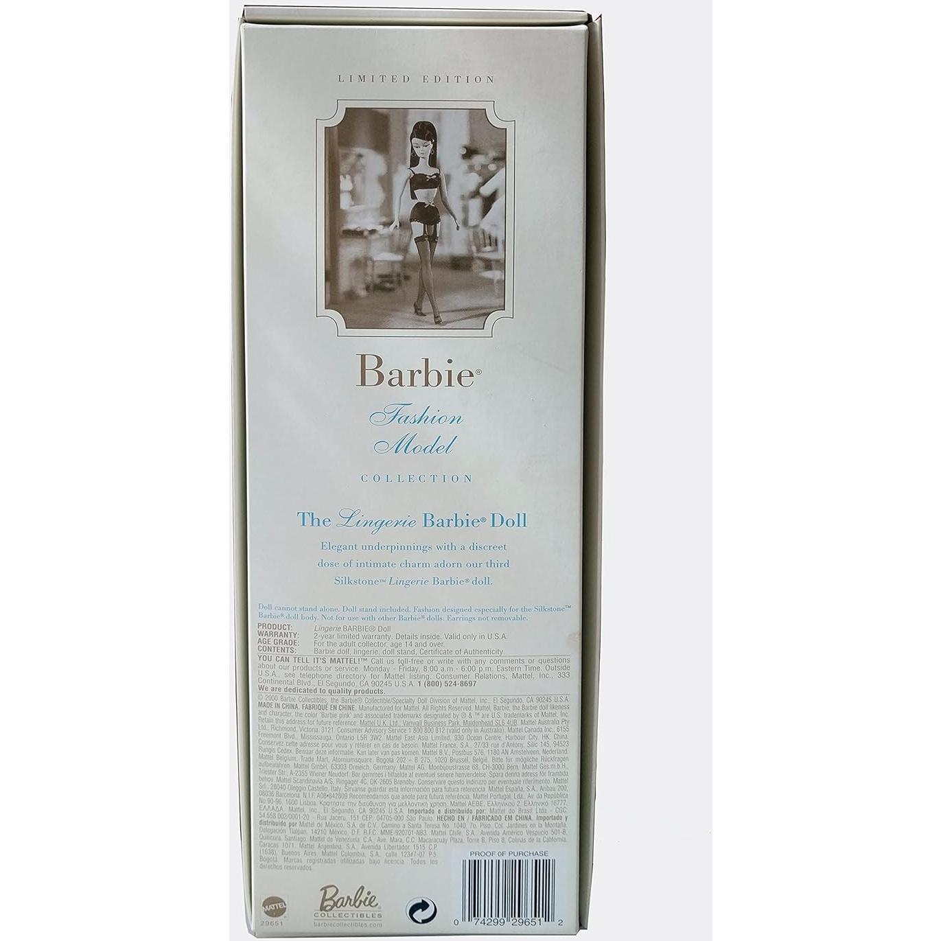 Muñeca Barbie Lencería Silkstone 29651 35.56cm