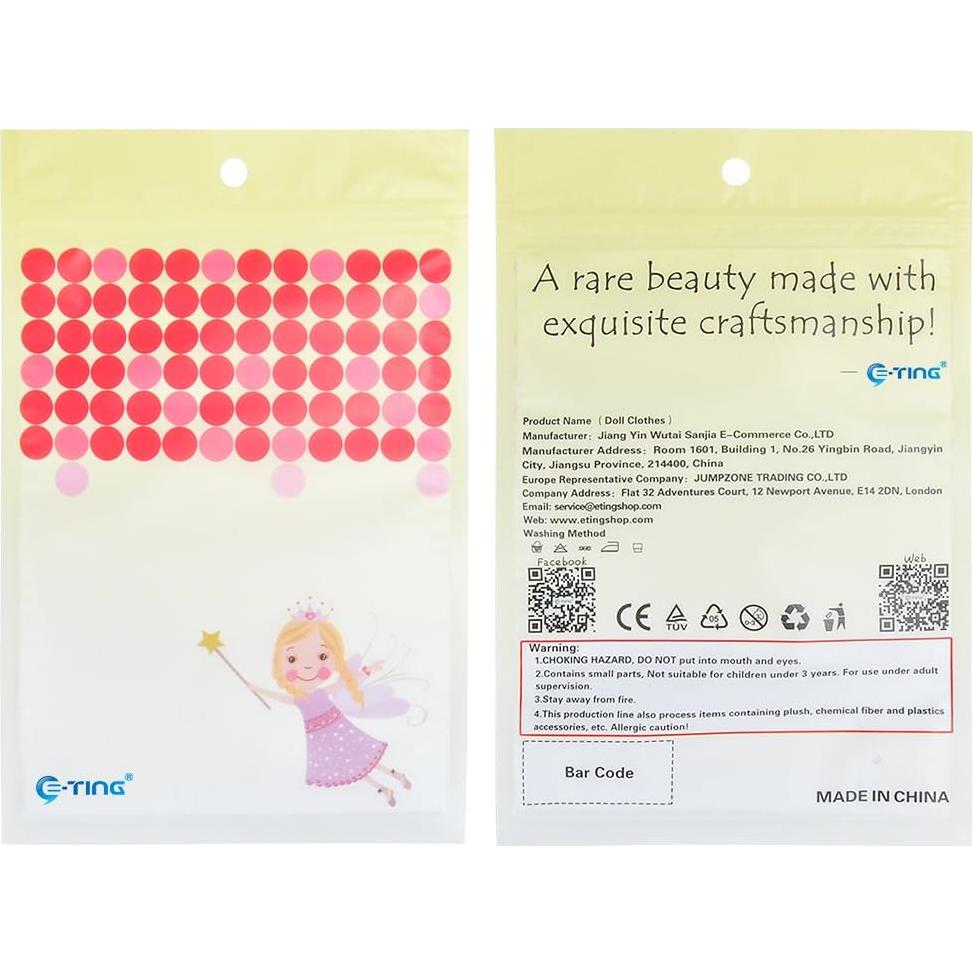 Saco de dormir de peluche E-TING para muñecas 29.21 cm Rayas rosas