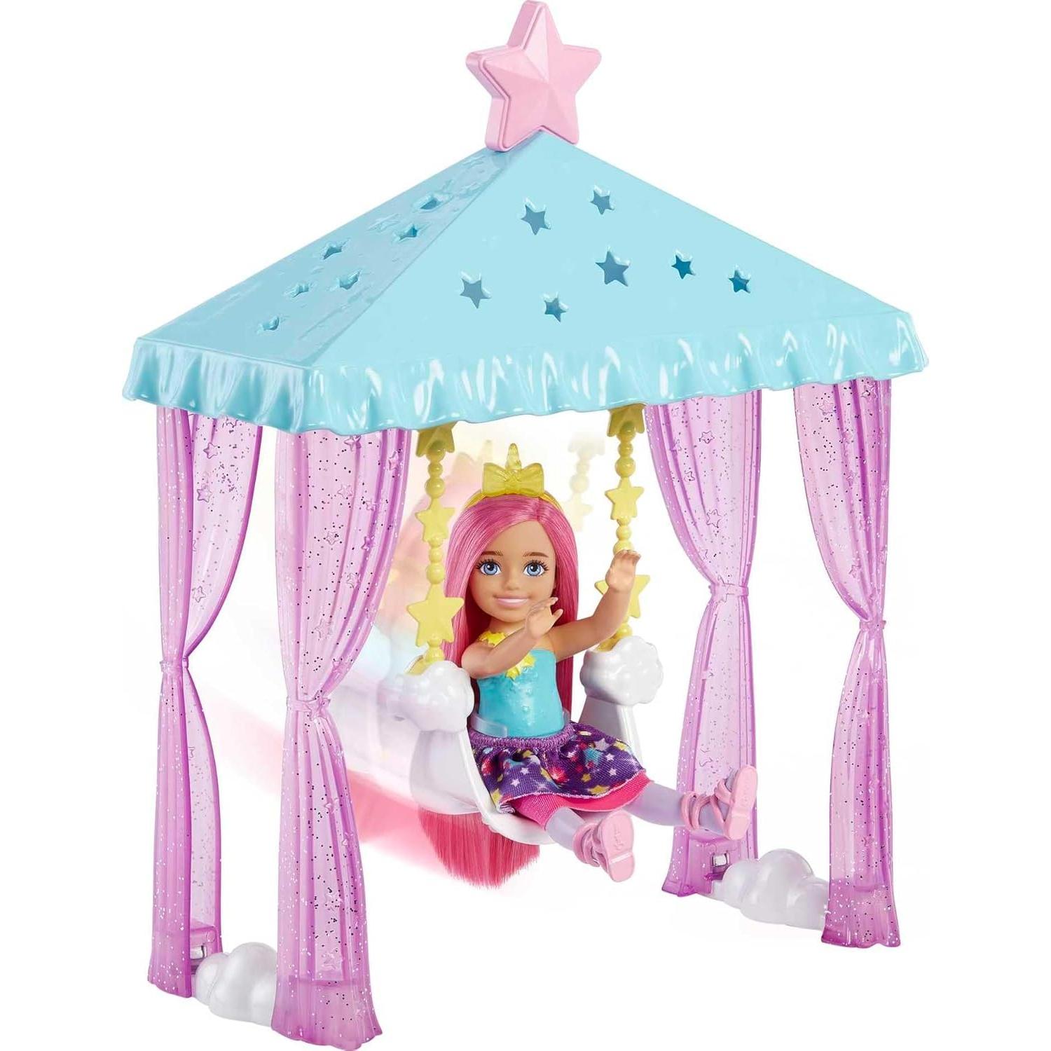 Muñeca Chelsea Barbie Dreamtopia con columpio y accesorios