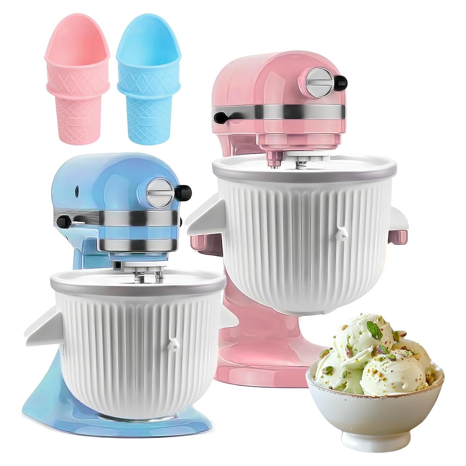 Máquina para Hacer Helados FORTHEAL 2 Qt, Compatible Kitchen Aid