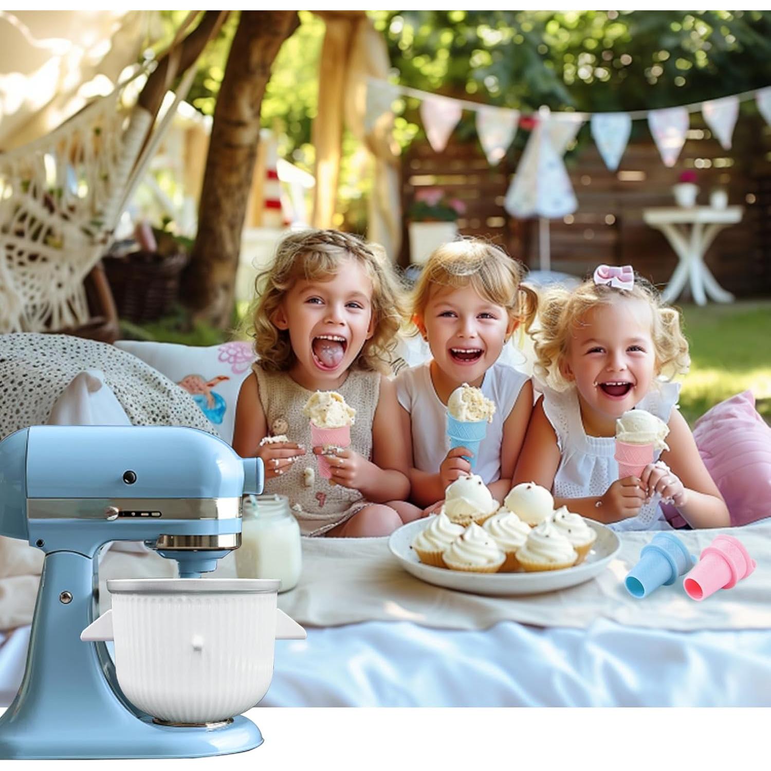 Máquina para Hacer Helados FORTHEAL 2 Qt, Compatible Kitchen Aid