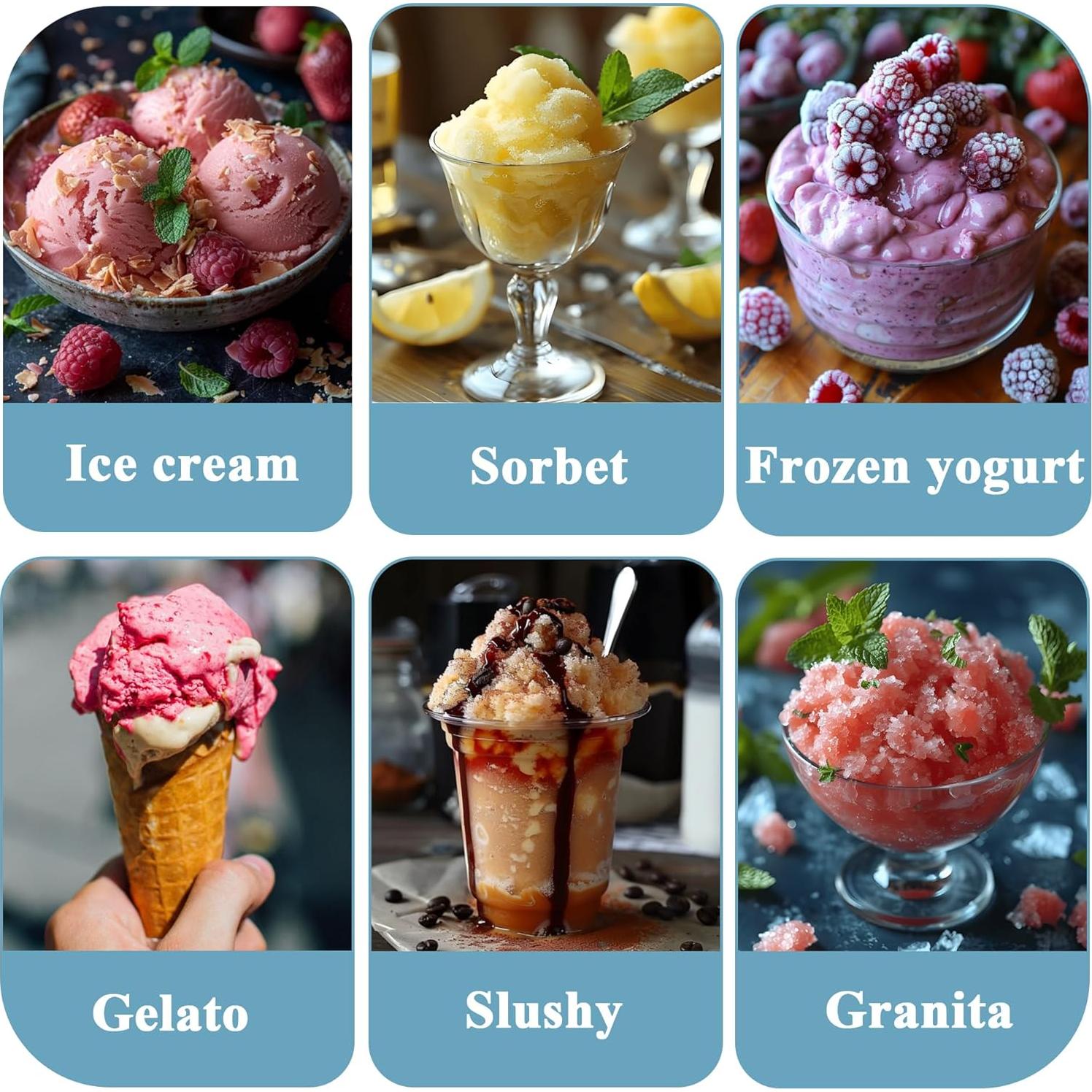 Máquina para Hacer Helados FORTHEAL 2 Qt, Compatible Kitchen Aid