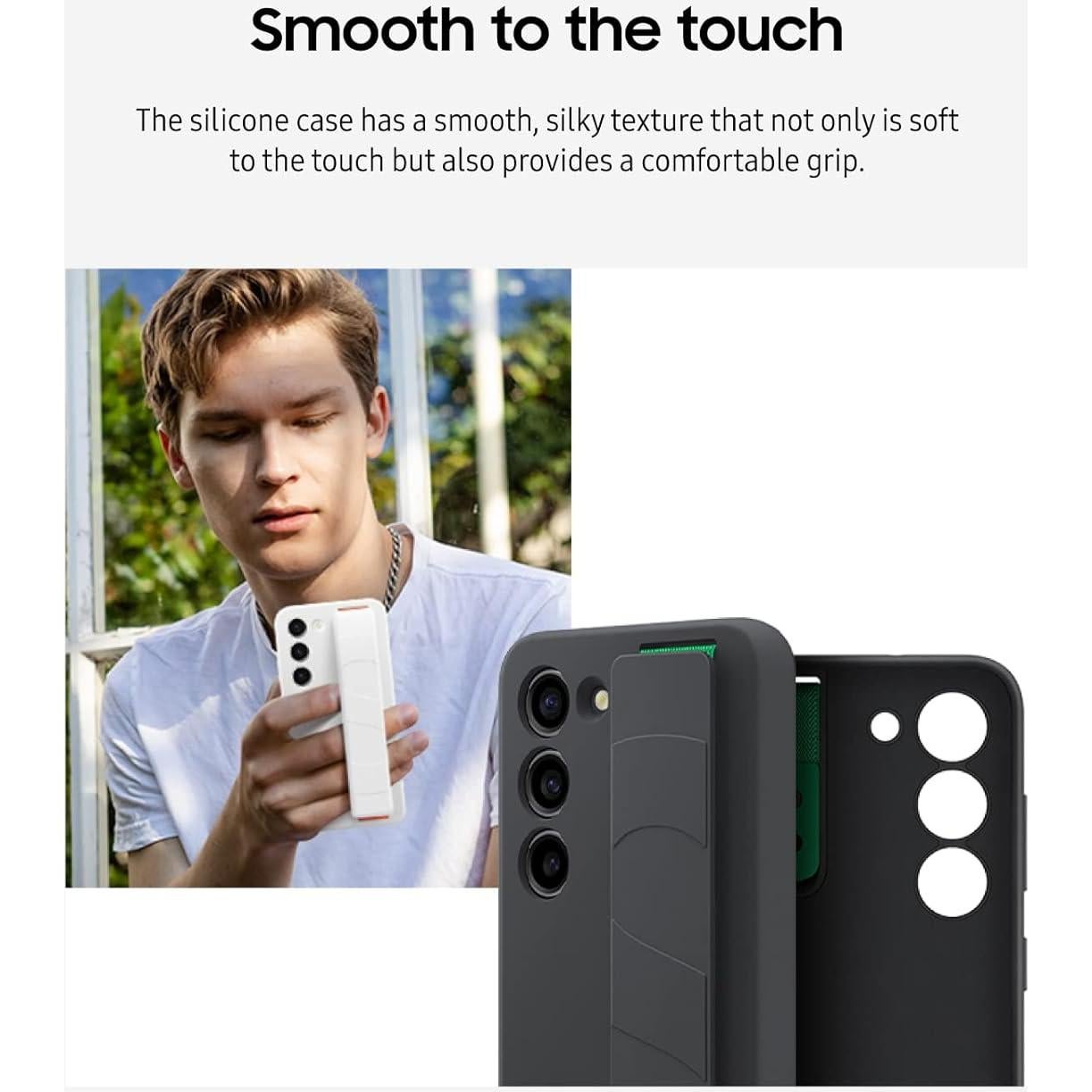 Funda de Silicona con Agarre Samsung Galaxy S23 Negra