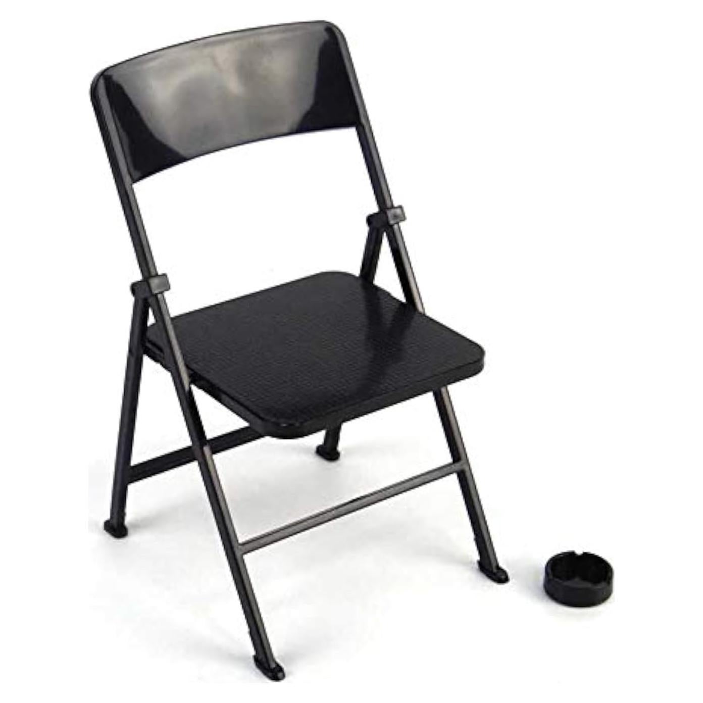 Silla Plegable Negra Warmtree 1/6 para Figuras de Acción