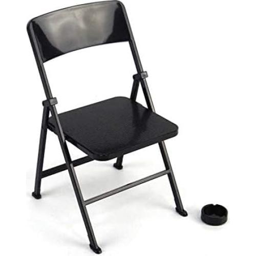 Silla Plegable Negra Warmtree 1/6 para Figuras de Acción