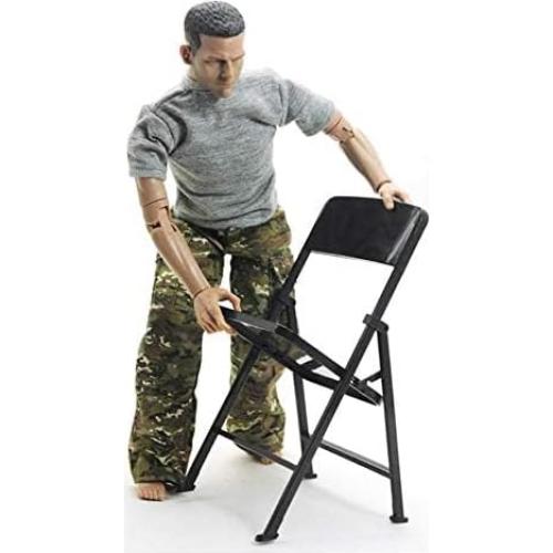 Silla Plegable Negra Warmtree 1/6 para Figuras de Acción